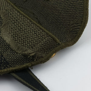 Pre-owned Christian Dior logo saddle Green Jacquard  bum bag/waist bag | stylenewstar