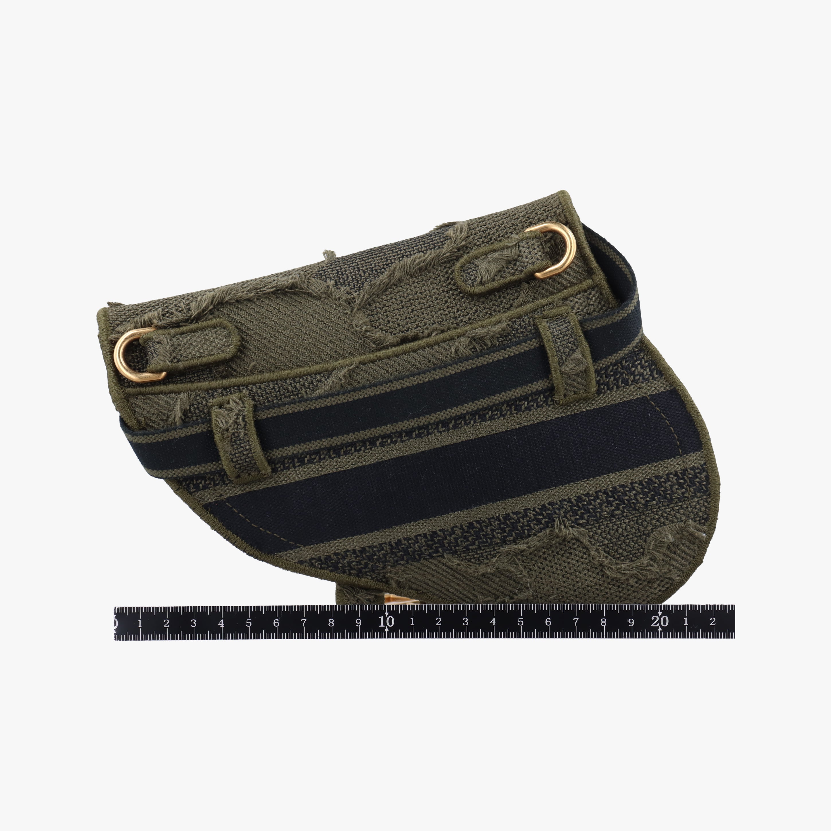 Pre-owned Christian Dior logo saddle Green Jacquard  bum bag/waist bag | stylenewstar