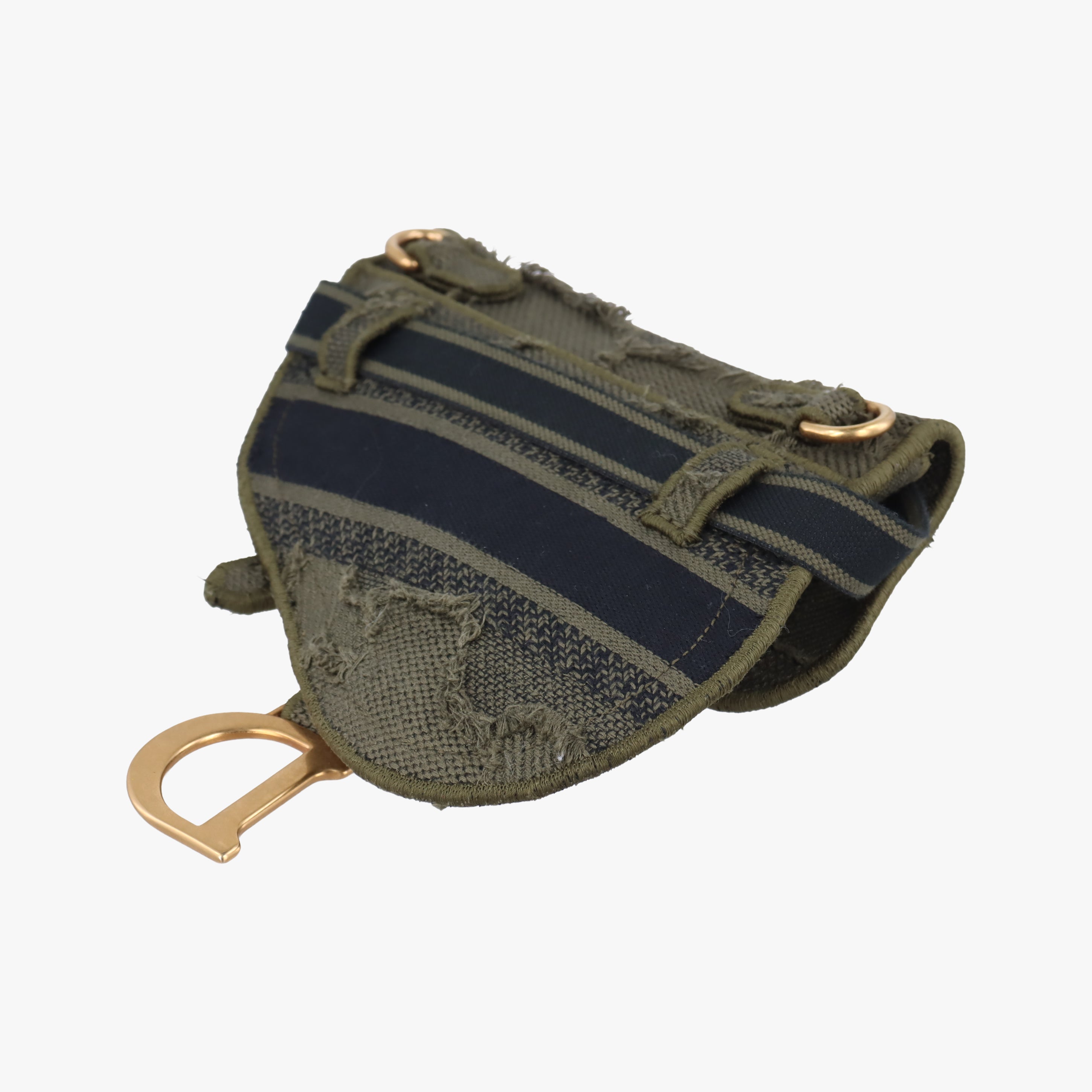 Pre-owned Christian Dior logo saddle Green Jacquard  bum bag/waist bag | stylenewstar