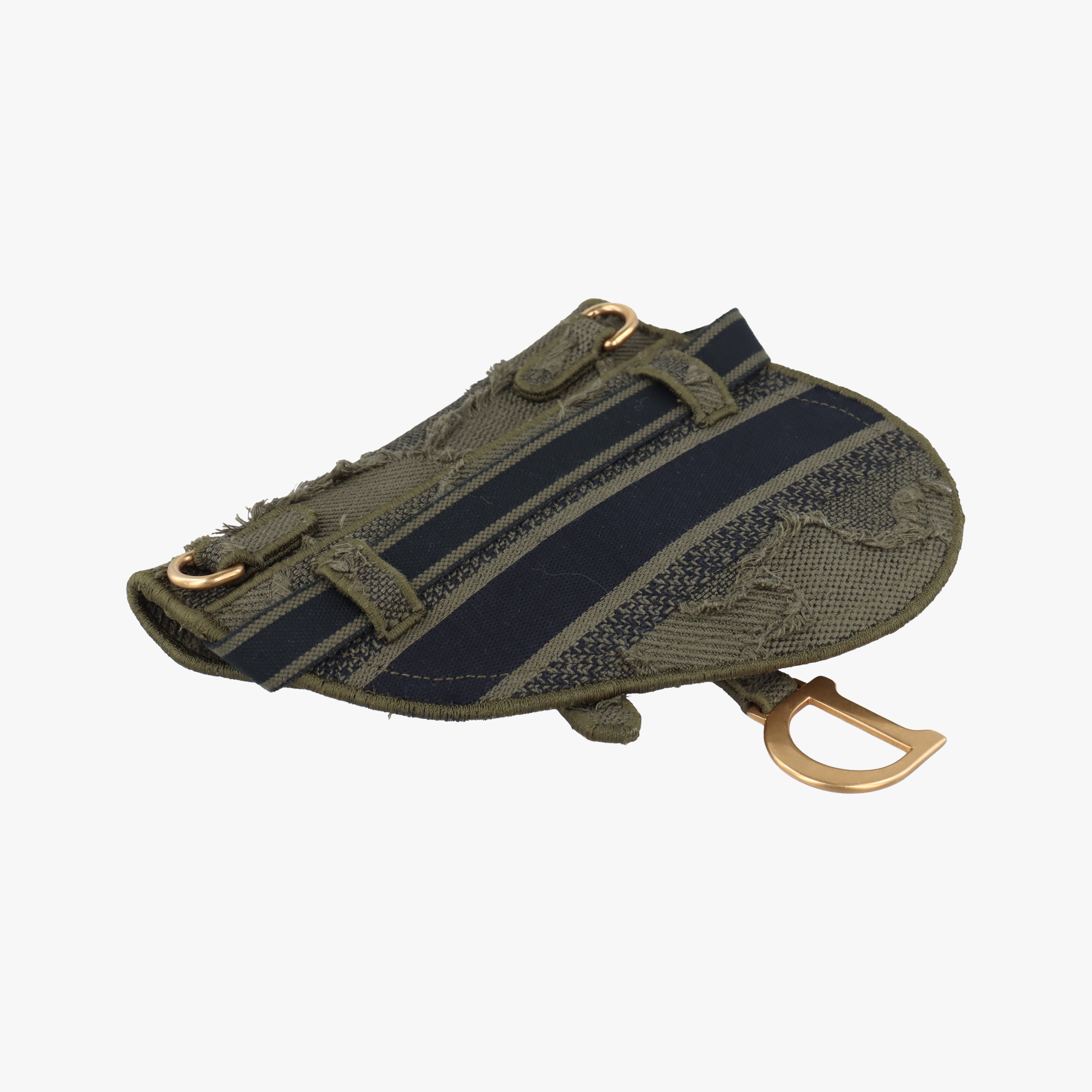 Pre-owned Christian Dior logo saddle Green Jacquard  bum bag/waist bag | stylenewstar