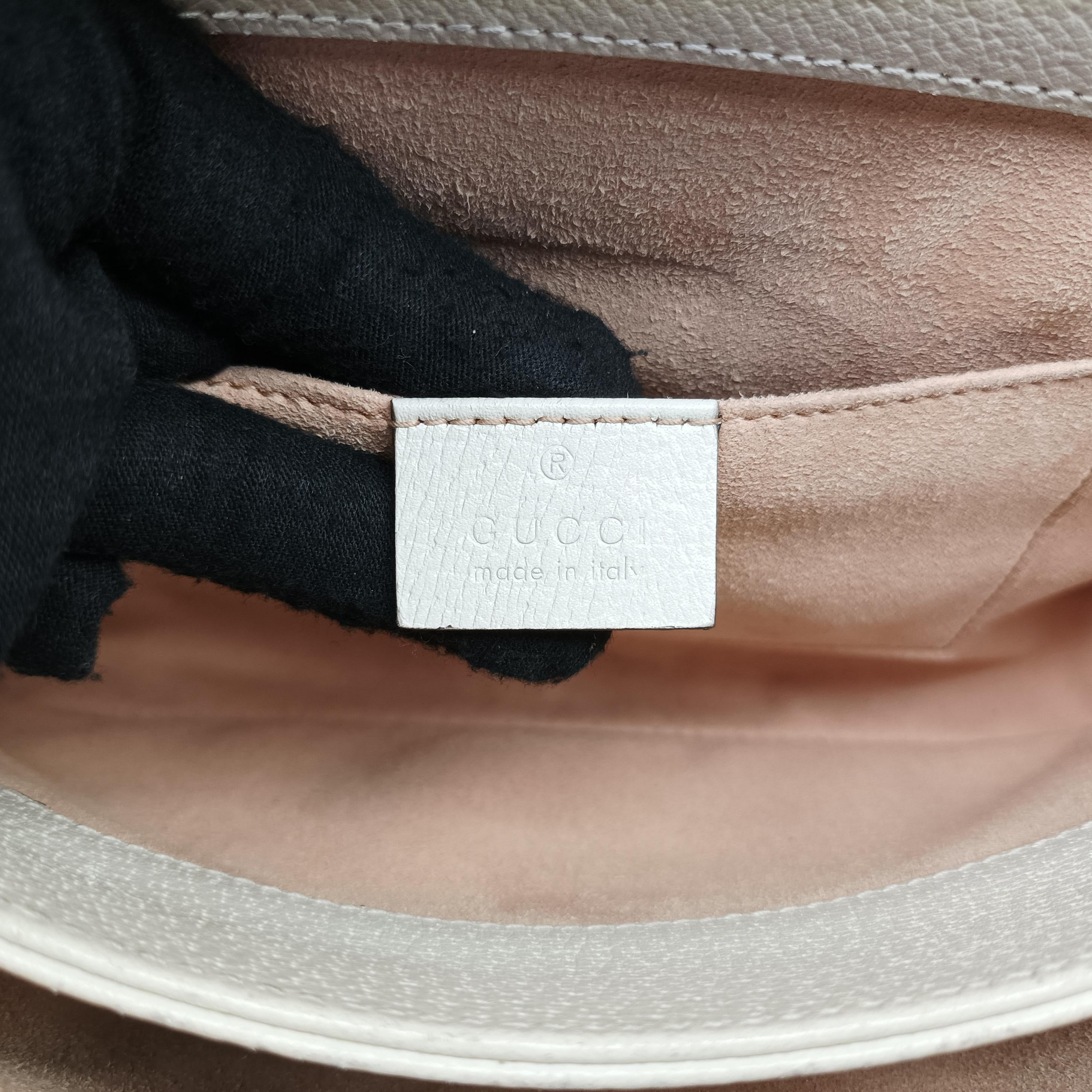 Pre-owned Gucci Ophidia Beige x White x Multicolor PVC coated canvas 503877 shoulderbag | stylenewstar