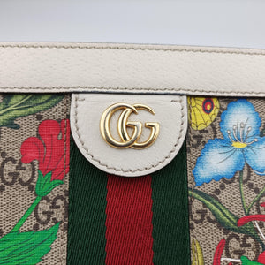 Pre-owned Gucci Ophidia Beige x White x Multicolor PVC coated canvas 503877 shoulderbag | stylenewstar