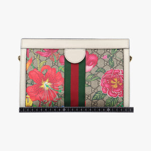 Pre-owned Gucci Ophidia Beige x White x Multicolor PVC coated canvas 503877 shoulderbag | stylenewstar