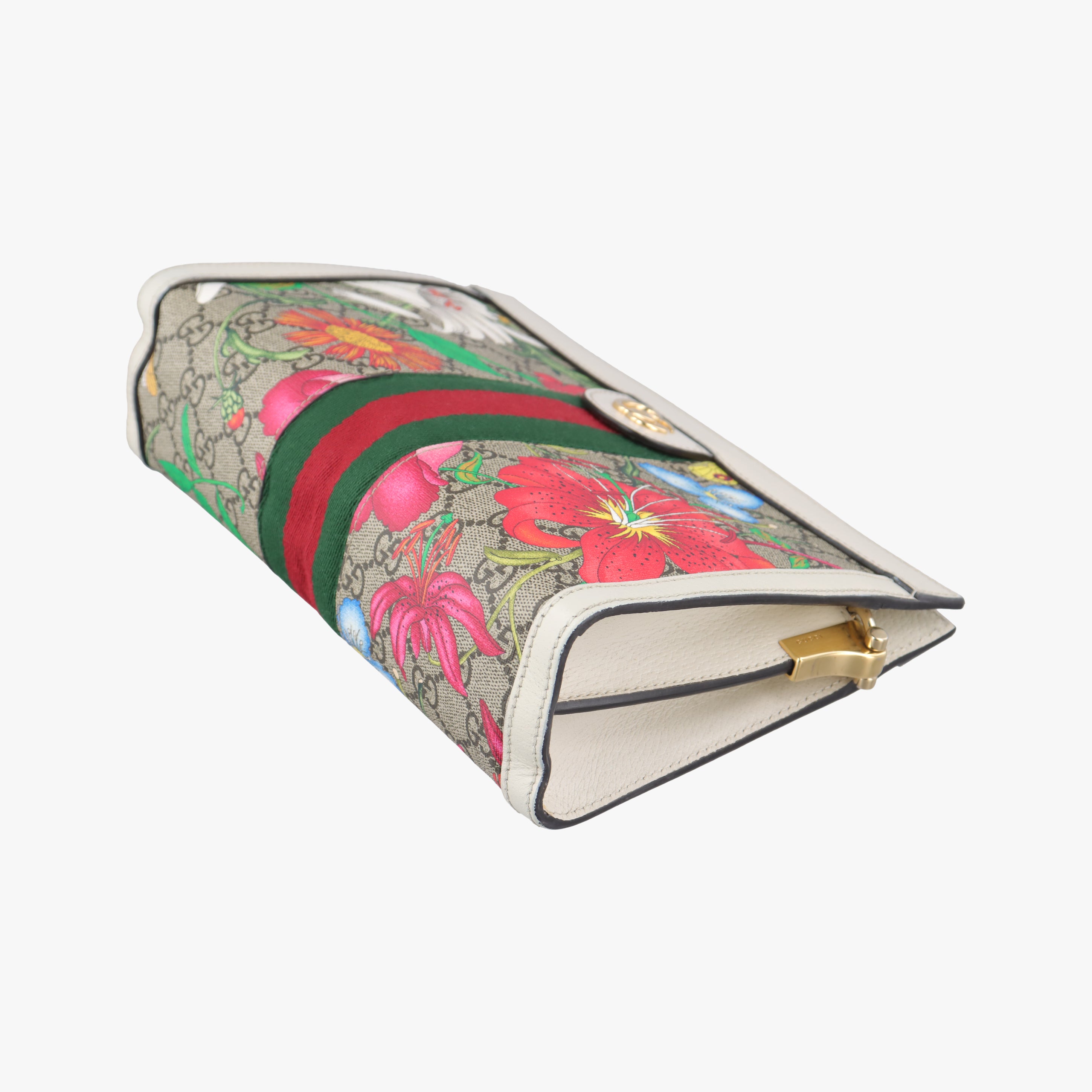 Pre-owned Gucci Ophidia Beige x White x Multicolor PVC coated canvas 503877 shoulderbag | stylenewstar