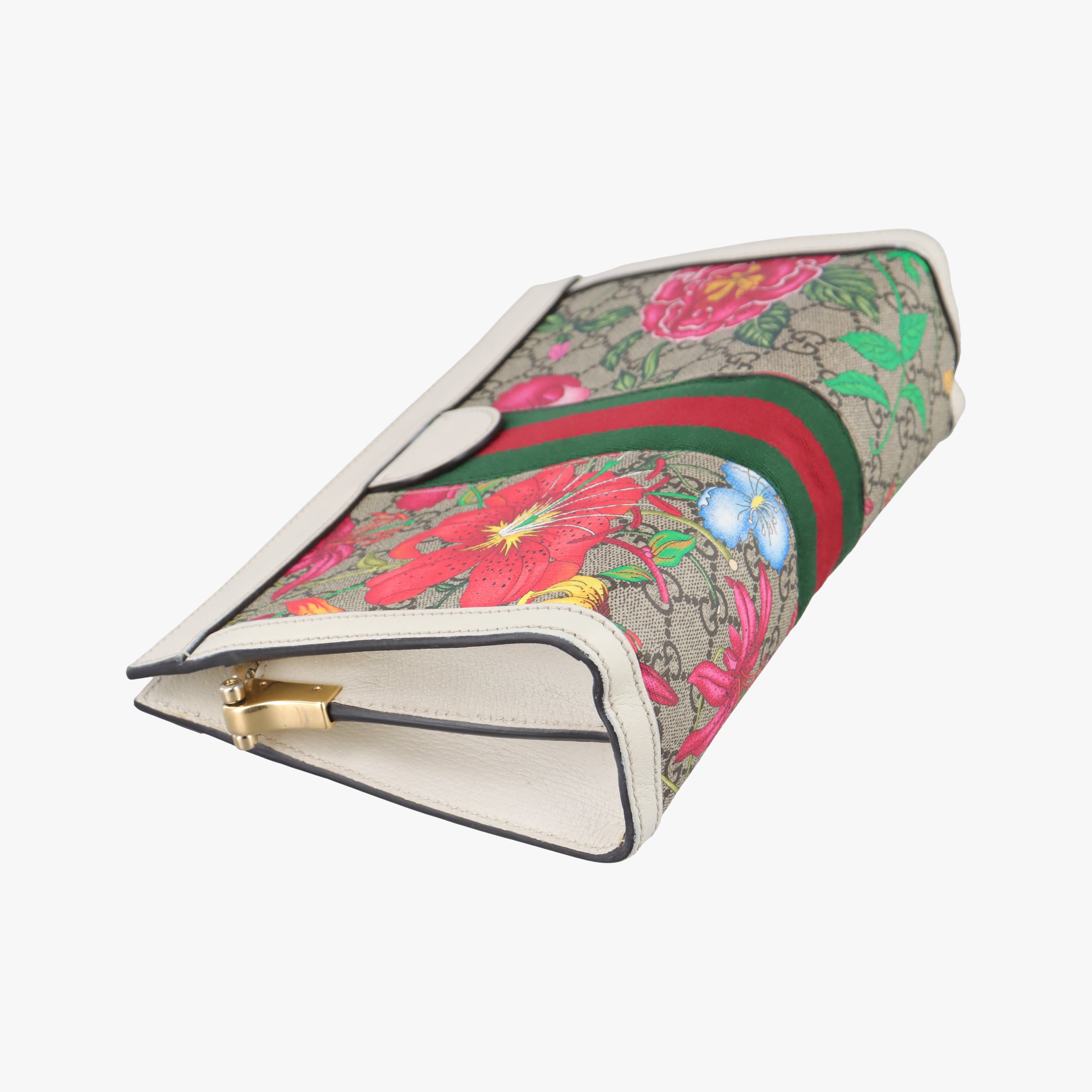 Pre-owned Gucci Ophidia Beige x White x Multicolor PVC coated canvas 503877 shoulderbag | stylenewstar