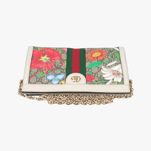 Pre-owned Gucci Ophidia Beige x White x Multicolor PVC coated canvas 503877 shoulderbag | stylenewstar