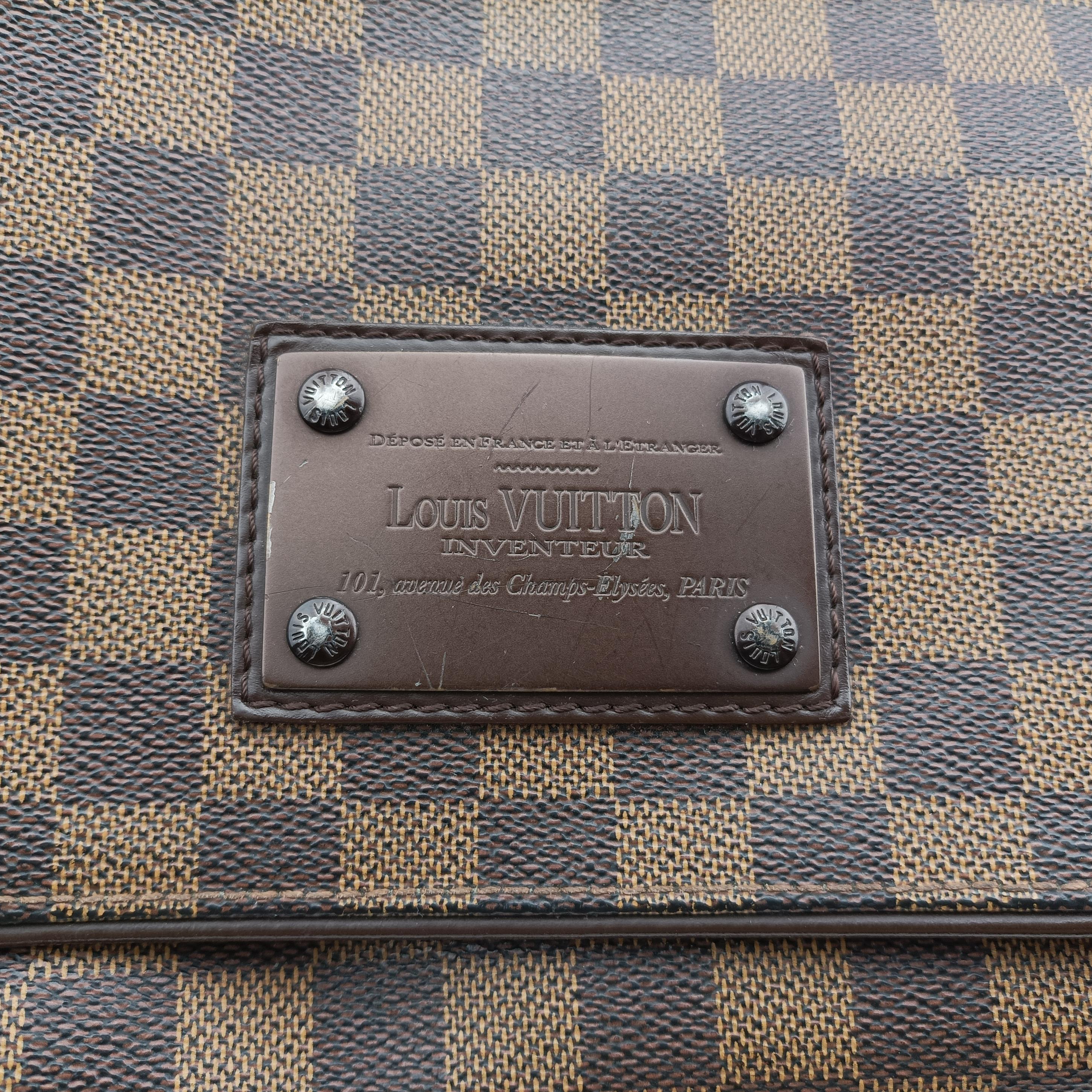 Vintage Louis Vuitton BROOKLYN MM EBENE Damier Canvas N51211 shoulderbag | stylenewstar