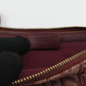 Pre-owned Christian Dior Saddle Red×beige jacquard  handbag | stylenewstar