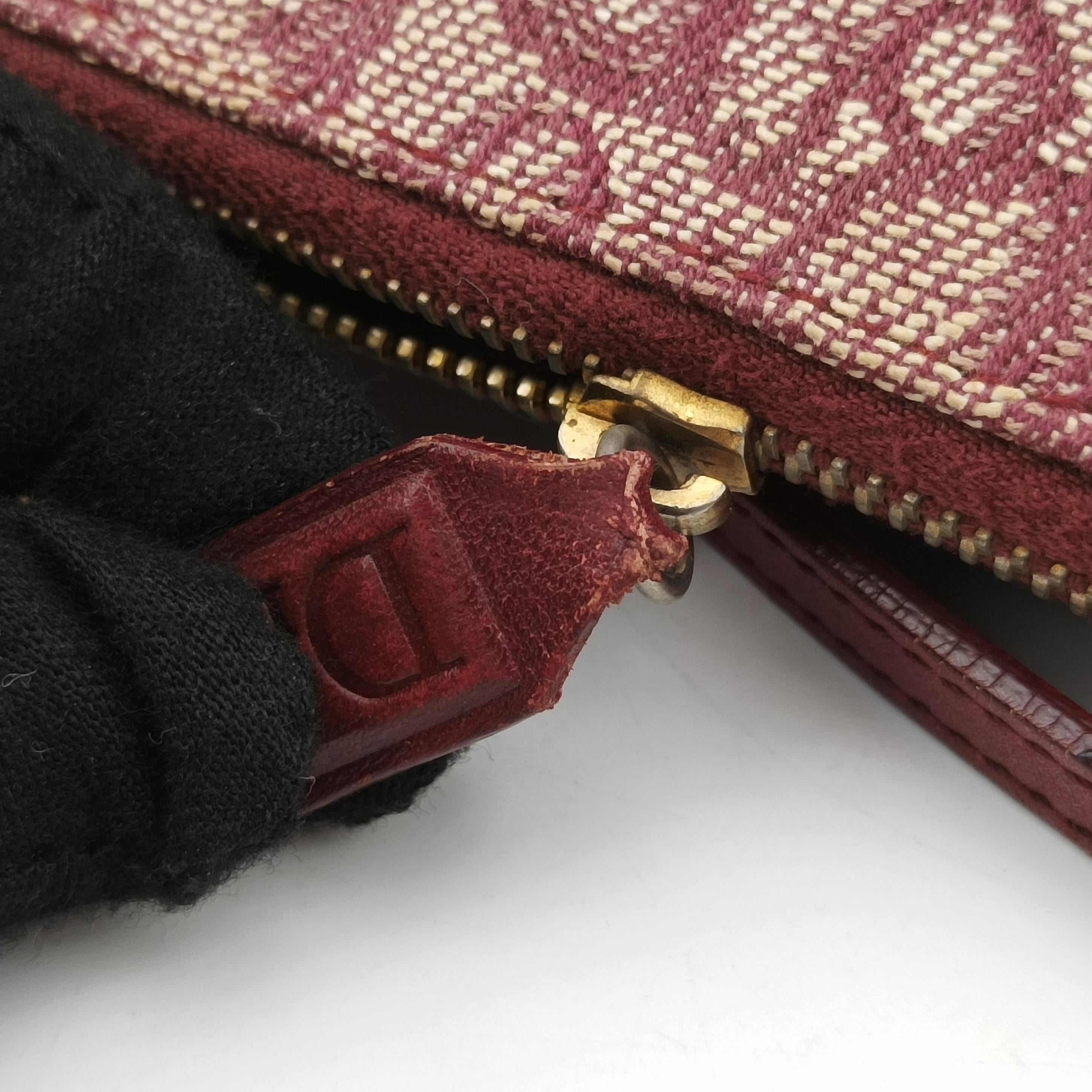 Pre-owned Christian Dior Saddle Red×beige jacquard  handbag | stylenewstar