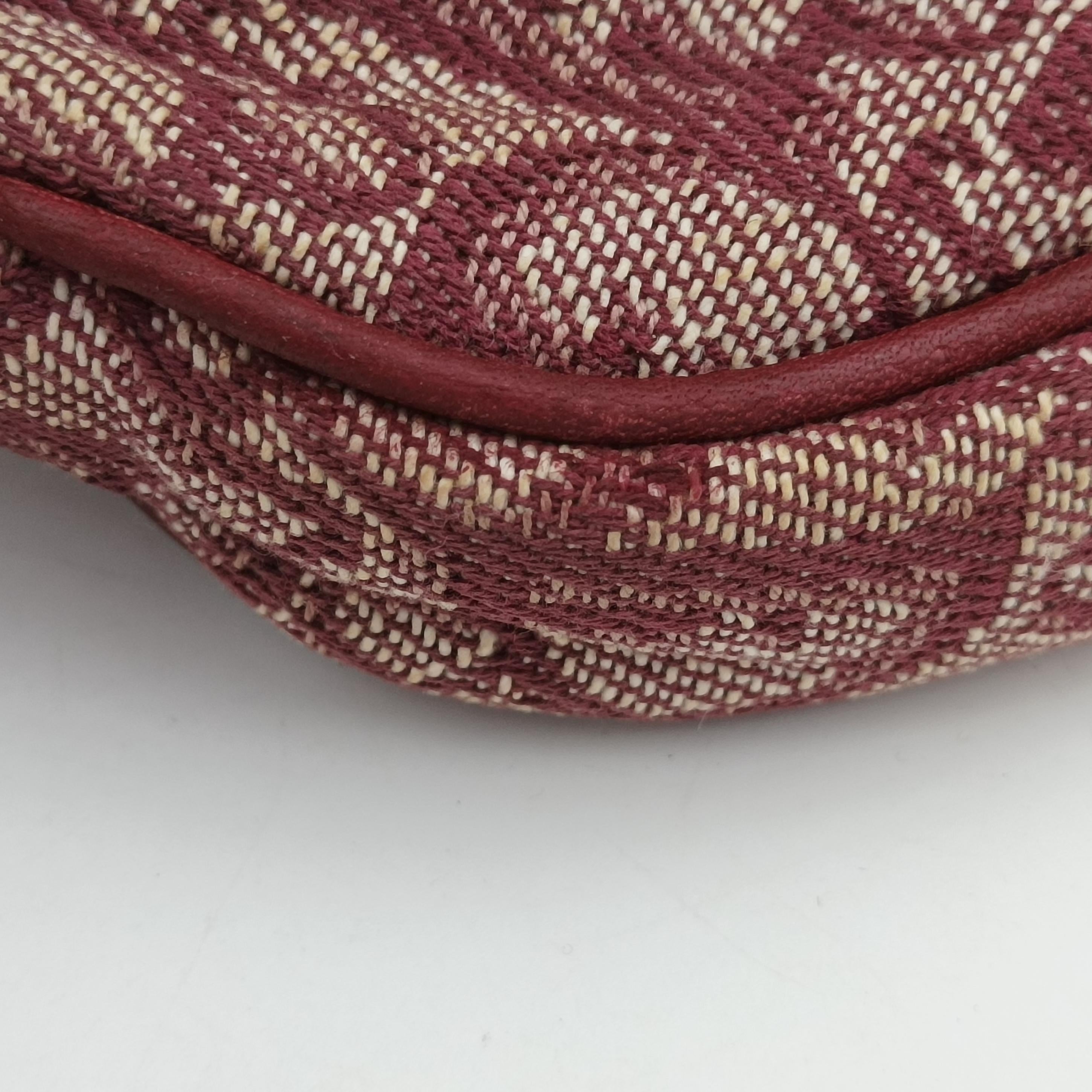 Pre-owned Christian Dior Saddle Red×beige jacquard  handbag | stylenewstar