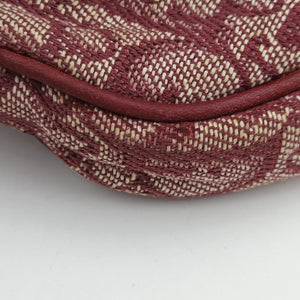 Pre-owned Christian Dior Saddle Red×beige jacquard  handbag | stylenewstar