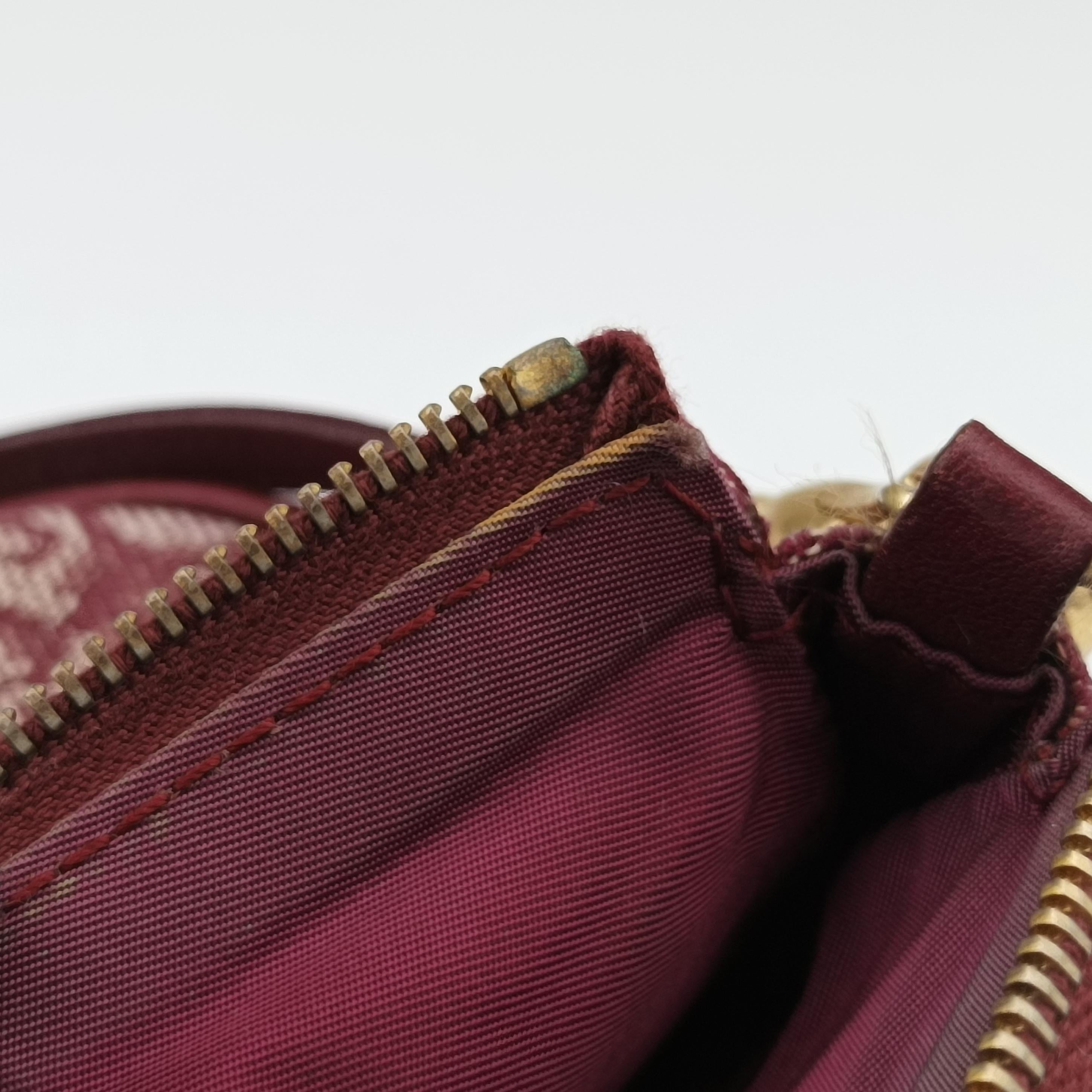 Pre-owned Christian Dior Saddle Red×beige jacquard  handbag | stylenewstar