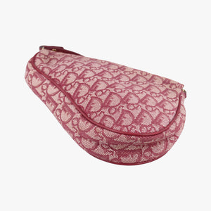 Pre-owned Christian Dior Saddle Red×beige jacquard  handbag | stylenewstar