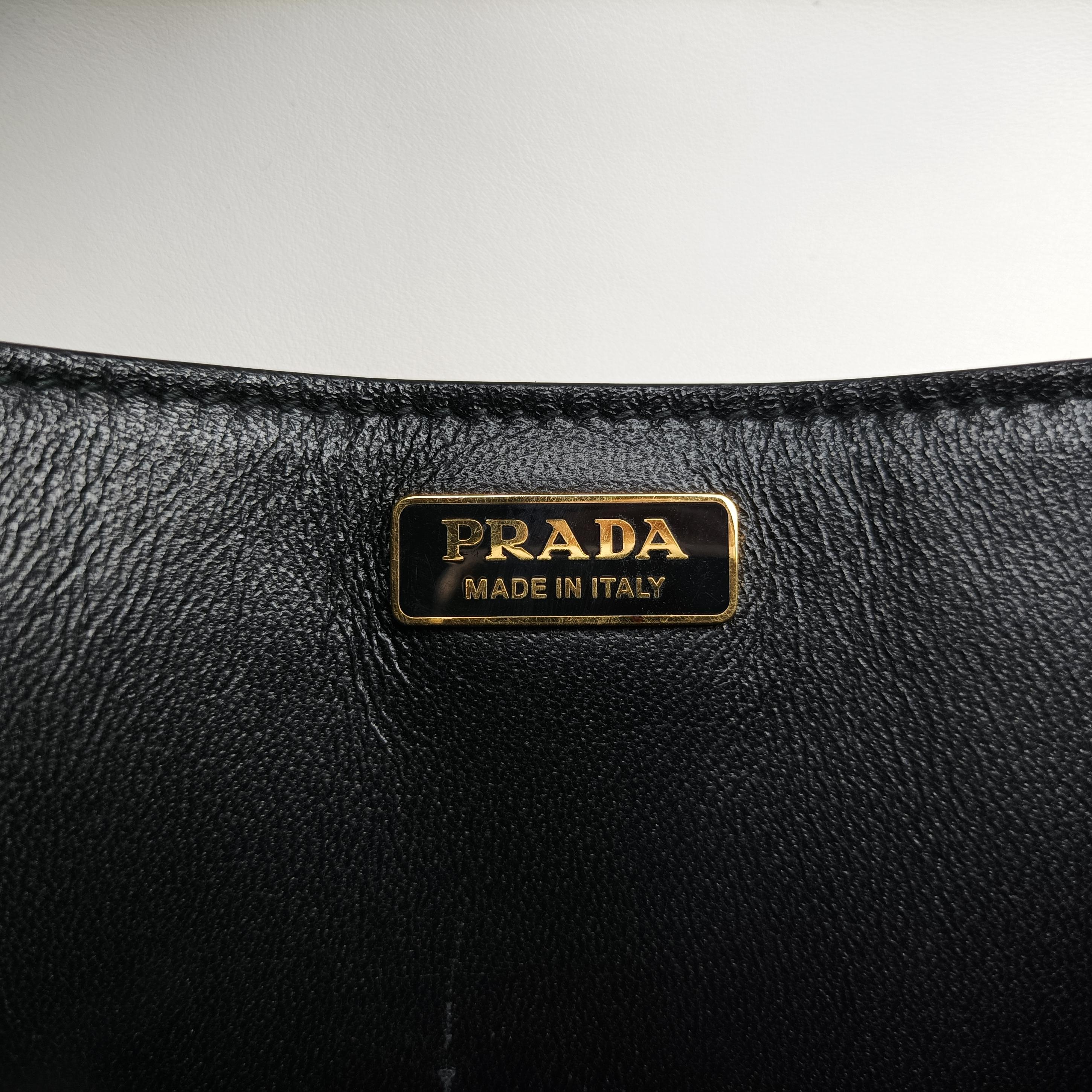 Pre-owned Prada Cahier  tassen Leder Multicolour Leather×Denim 1BD045 shoulderbag | stylenewstar