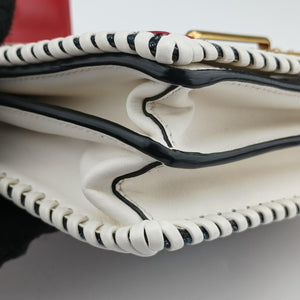 Pre-owned Prada Cahier  tassen Leder Multicolour Leather×Denim 1BD045 shoulderbag | stylenewstar