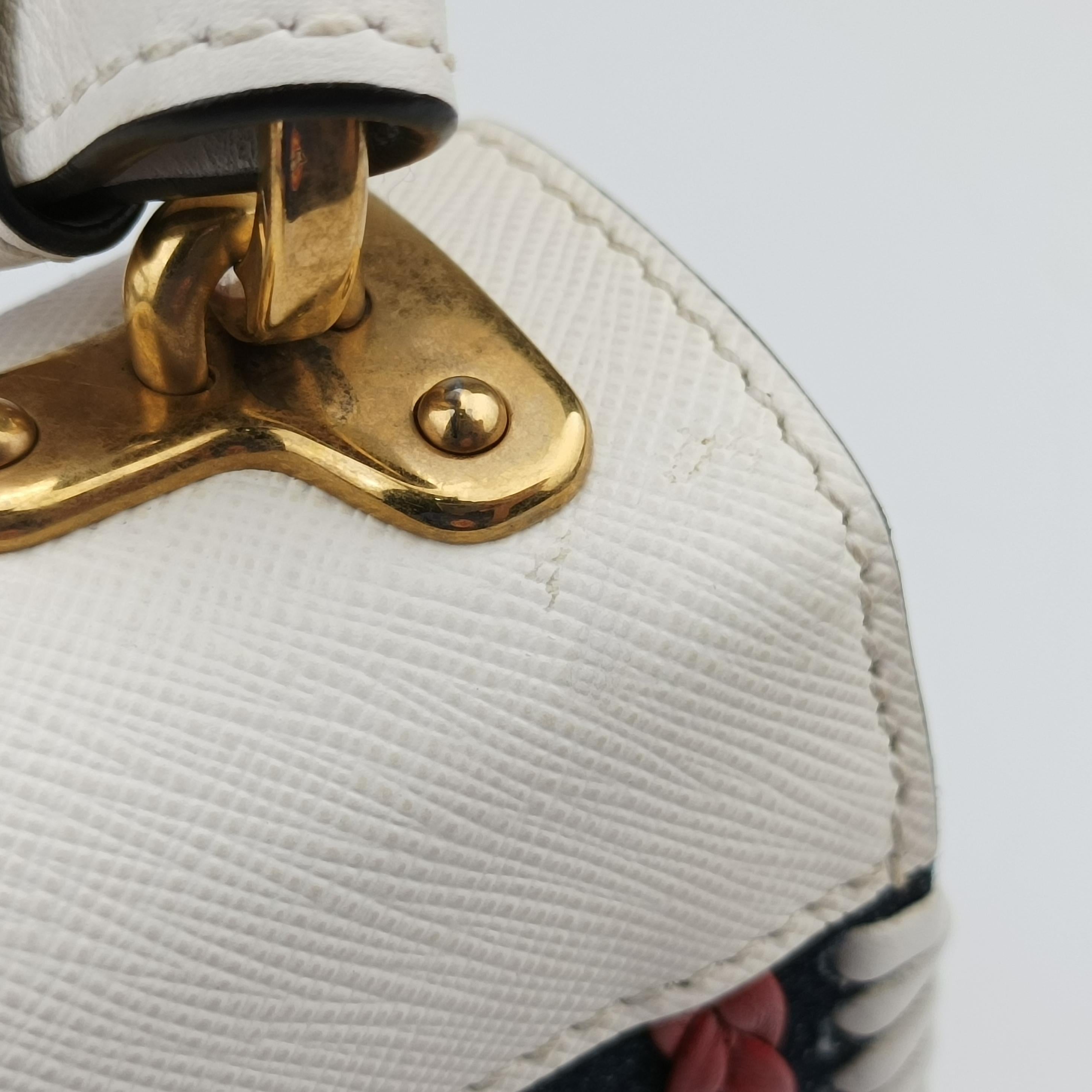 Pre-owned Prada Cahier  tassen Leder Multicolour Leather×Denim 1BD045 shoulderbag | stylenewstar