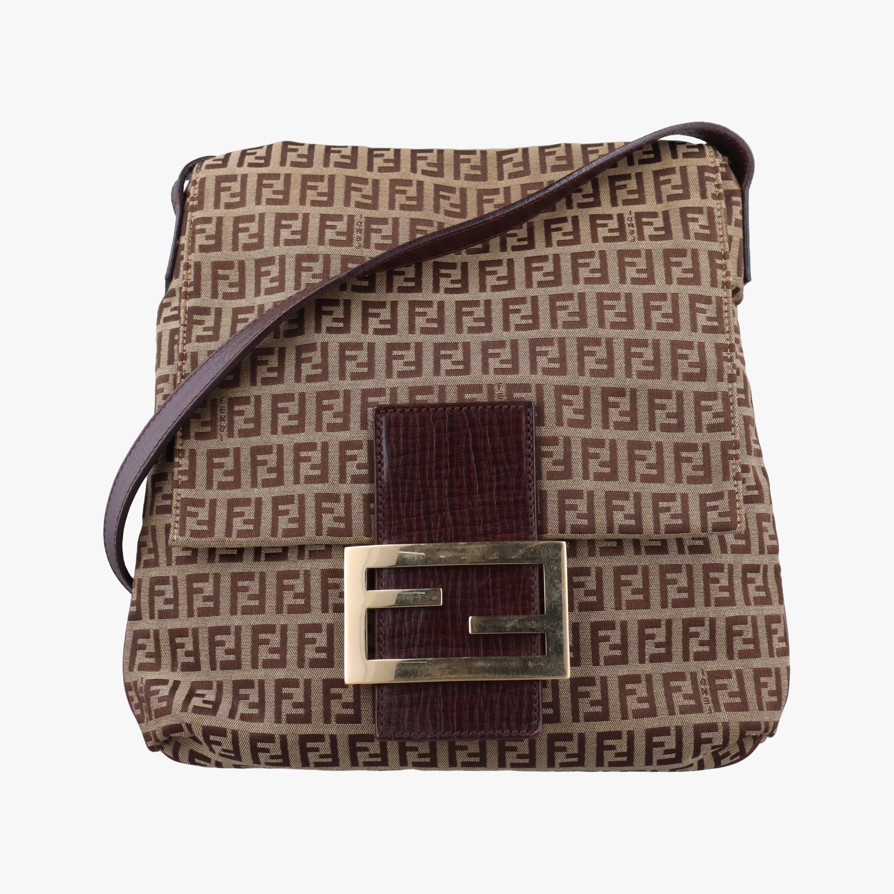 Secondhand Fendi Zucchino Brown canvas 8BT127 shoulderbag | stylenewstar
