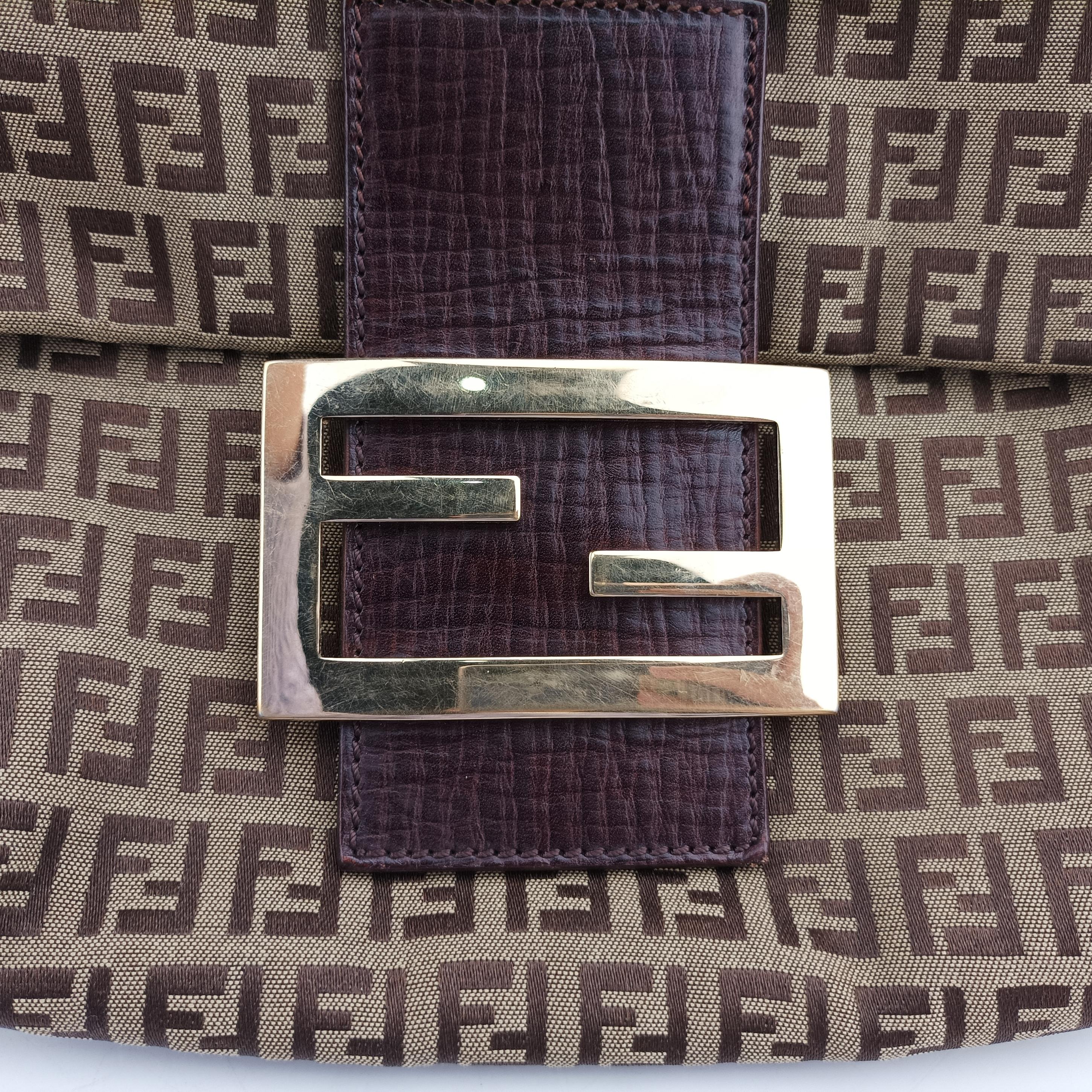 Secondhand Fendi Zucchino Brown canvas 8BT127 shoulderbag | stylenewstar