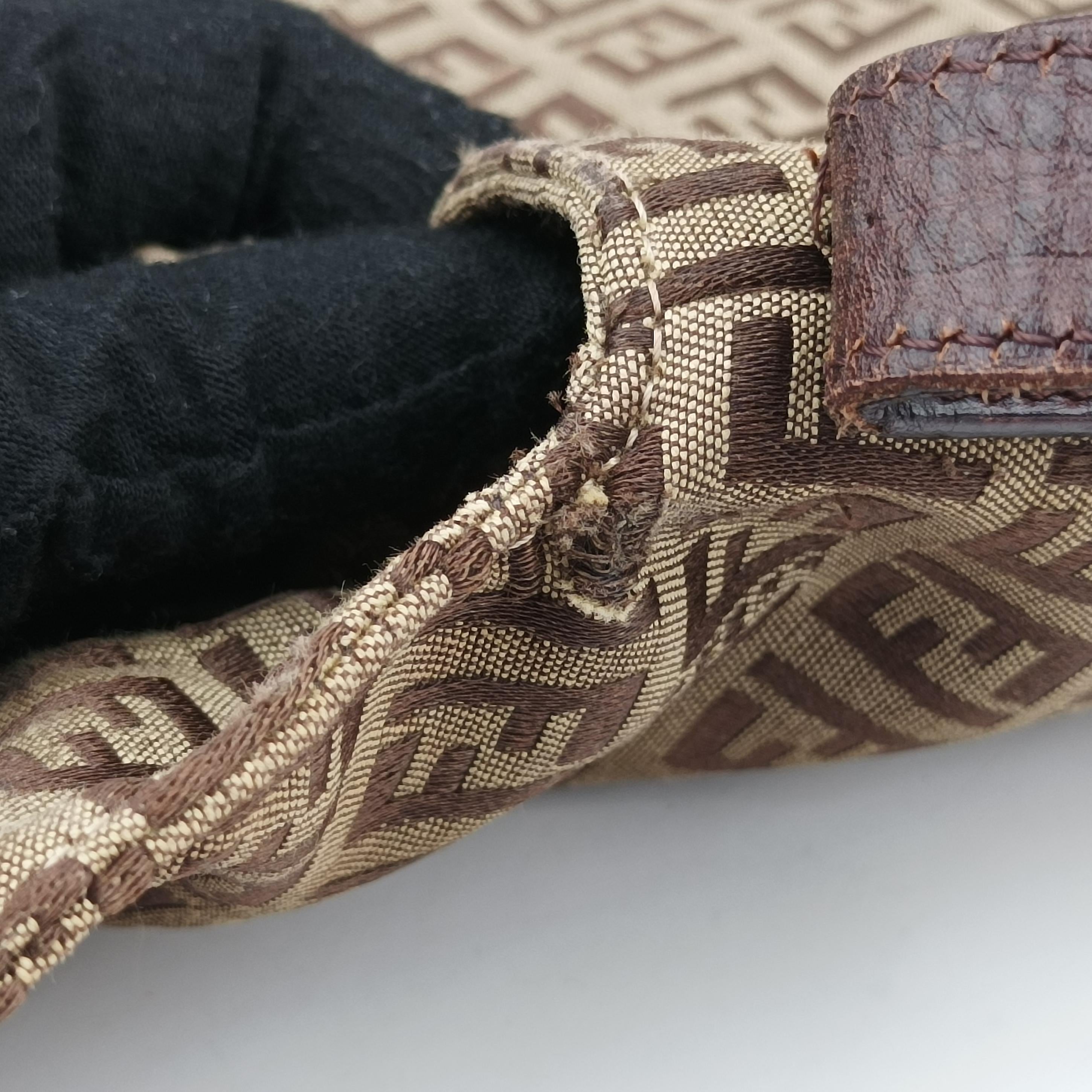 Secondhand Fendi Zucchino Brown canvas 8BT127 shoulderbag | stylenewstar