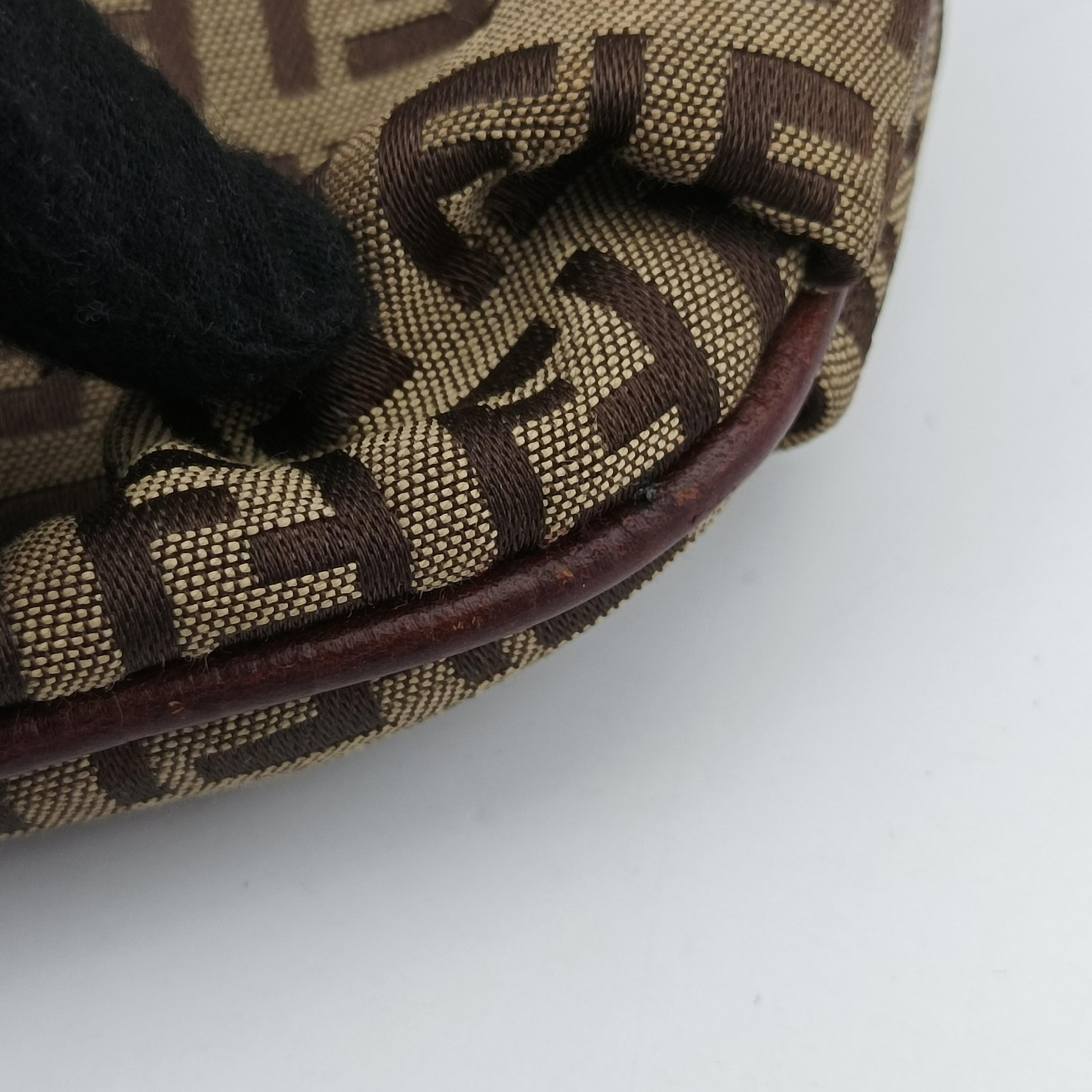 Secondhand Fendi Zucchino Brown canvas 8BT127 shoulderbag | stylenewstar