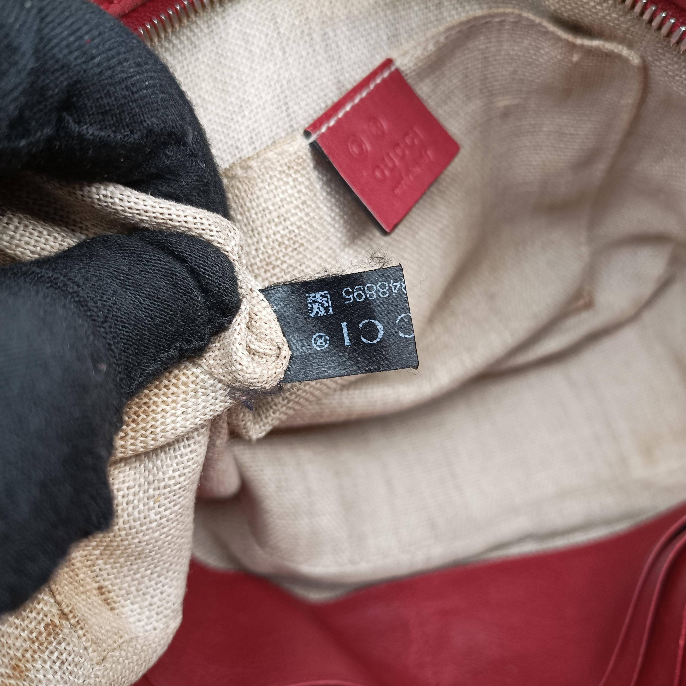 Pre-owned Gucci Bree Microguccissima Red Leather 449413 shoulderbag | stylenewstar