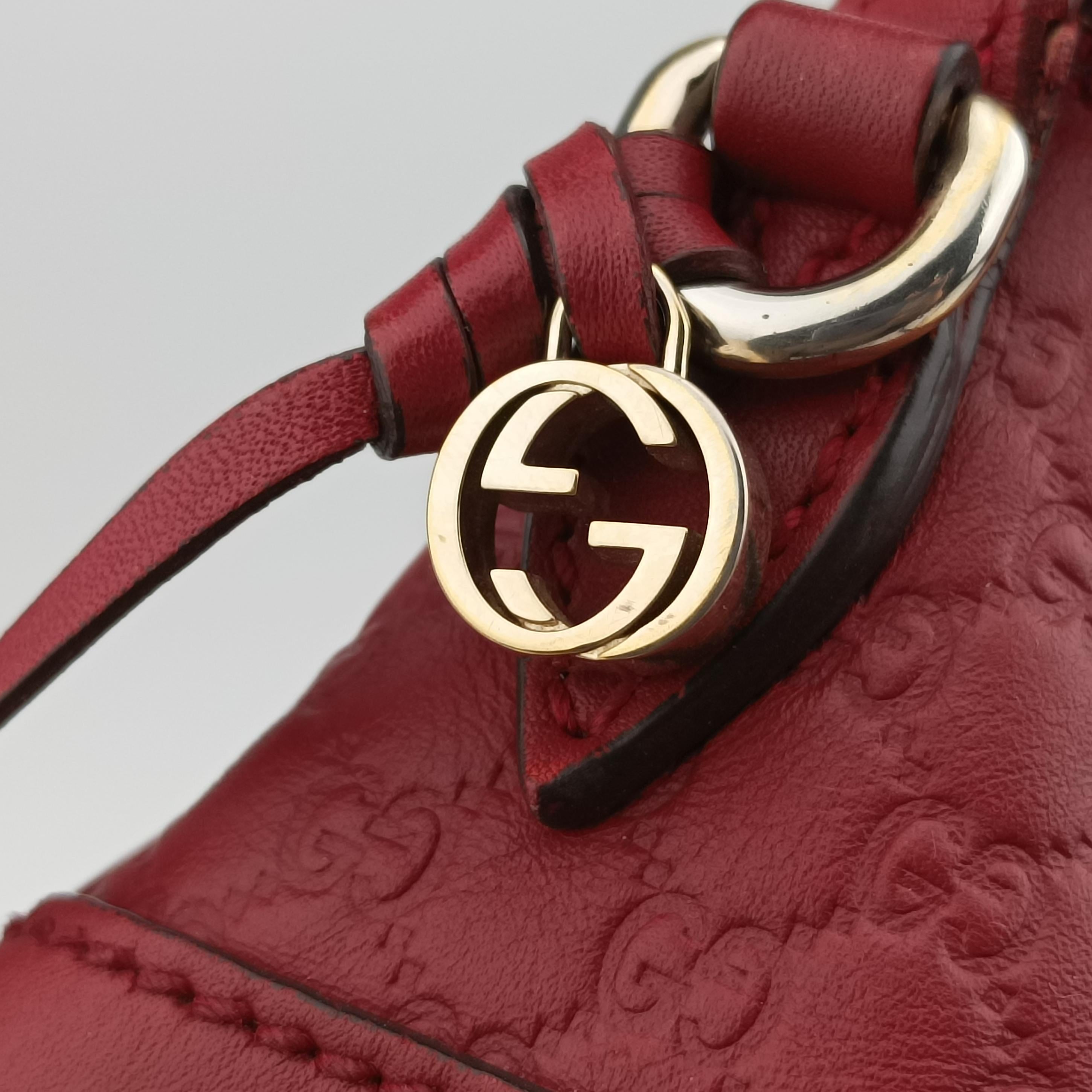 Pre-owned Gucci Bree Microguccissima Red Leather 449413 shoulderbag | stylenewstar