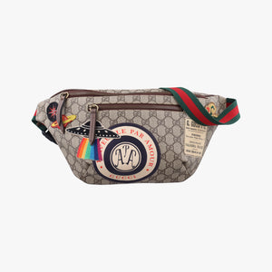 Pre-owned Gucci GG Supreme Courrier Brown×multicolor PVC coated canvas 529711 bum bag/waist bag | stylenewstar