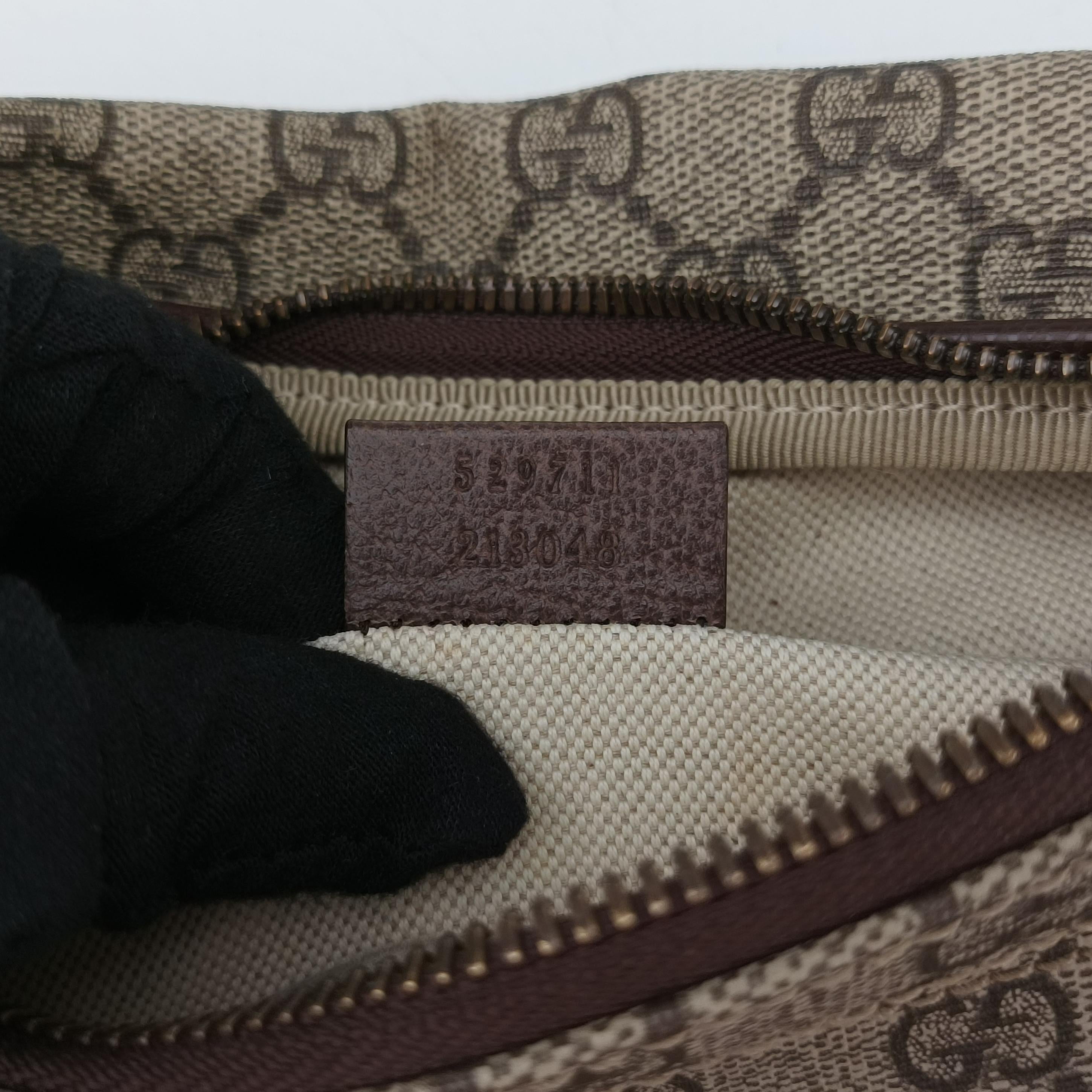 Pre-owned Gucci GG Supreme Courrier Brown×multicolor PVC coated canvas 529711 bum bag/waist bag | stylenewstar