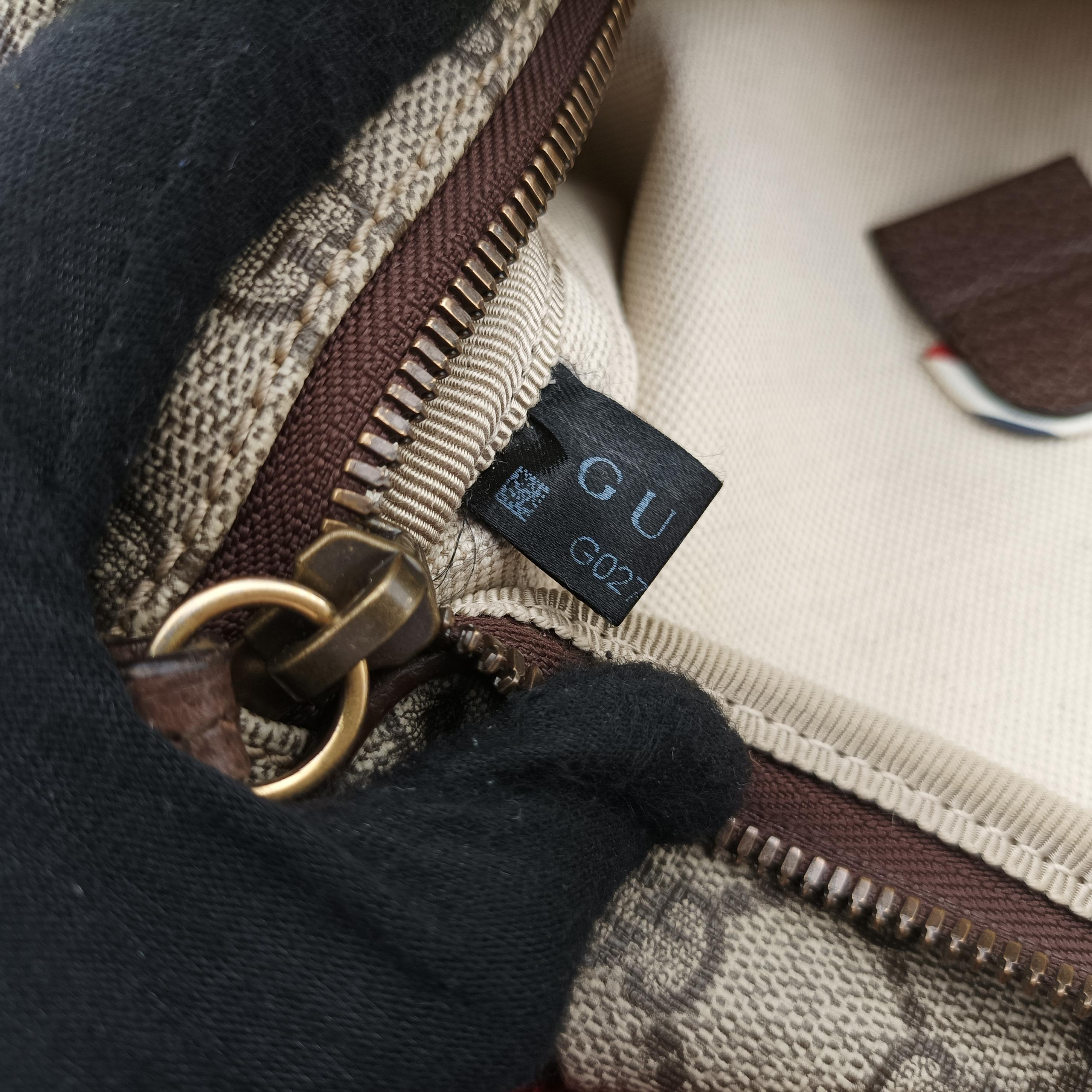 Pre-owned Gucci GG Supreme Courrier Brown×multicolor PVC coated canvas 529711 bum bag/waist bag | stylenewstar