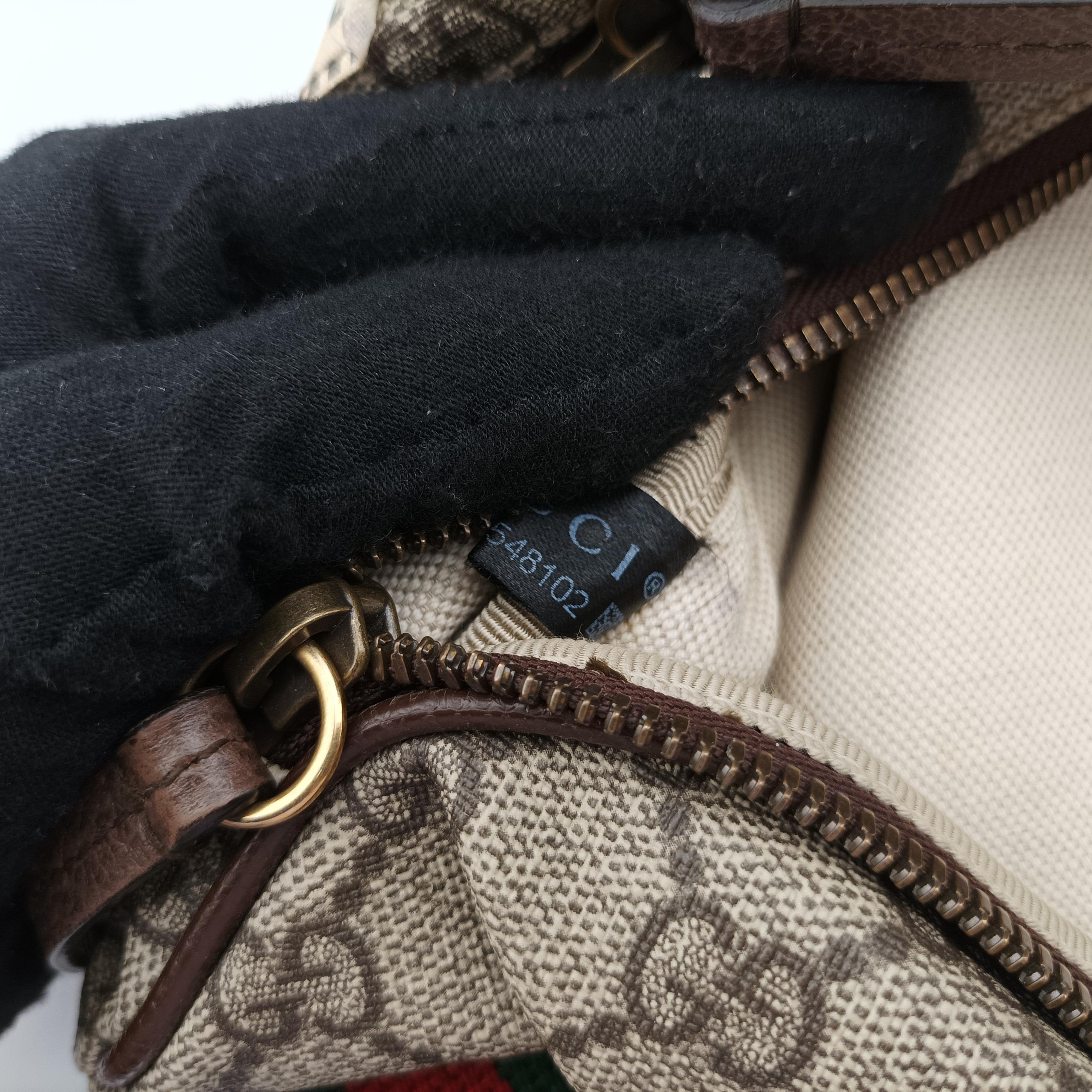 Pre-owned Gucci GG Supreme Courrier Brown×multicolor PVC coated canvas 529711 bum bag/waist bag | stylenewstar