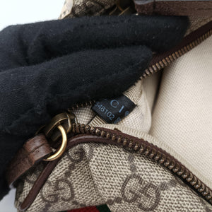Pre-owned Gucci GG Supreme Courrier Brown×multicolor PVC coated canvas 529711 bum bag/waist bag | stylenewstar