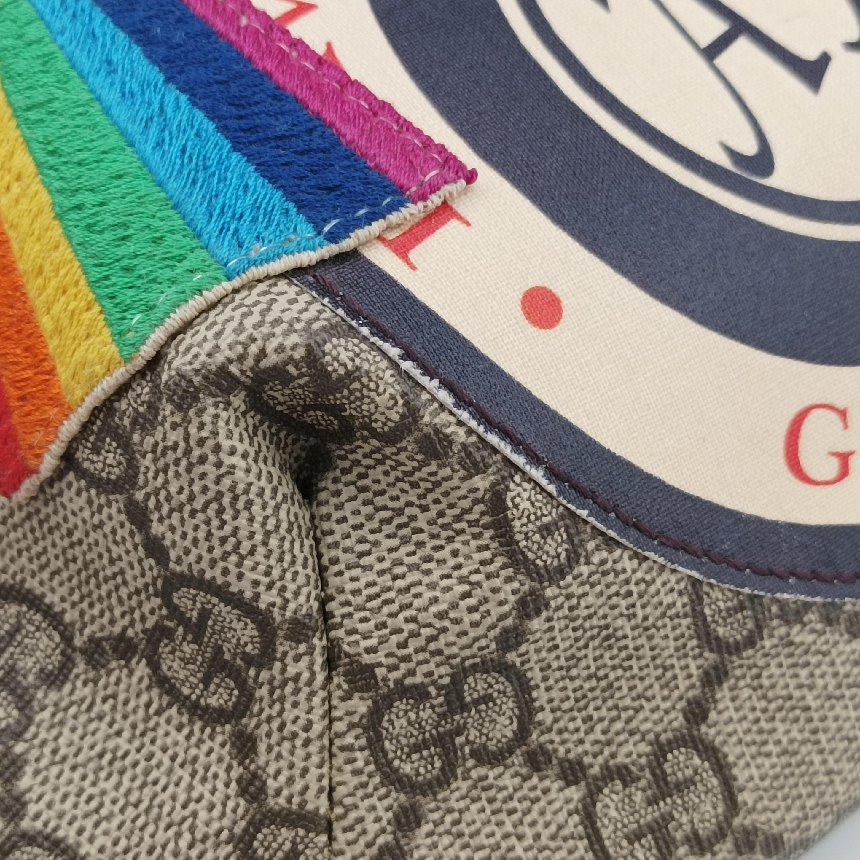 Pre-owned Gucci GG Supreme Courrier Brown×multicolor PVC coated canvas 529711 bum bag/waist bag | stylenewstar