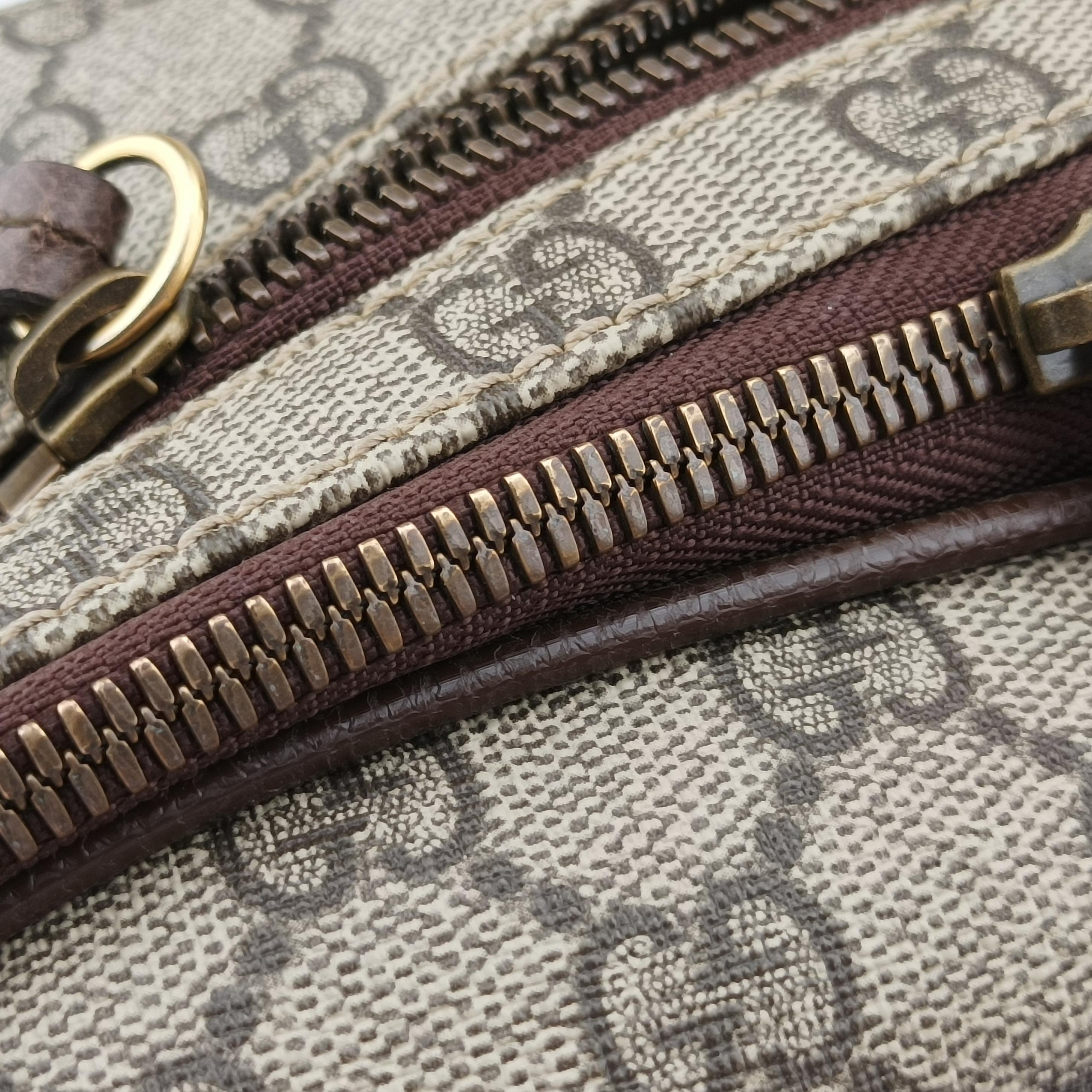 Pre-owned Gucci GG Supreme Courrier Brown×multicolor PVC coated canvas 529711 bum bag/waist bag | stylenewstar