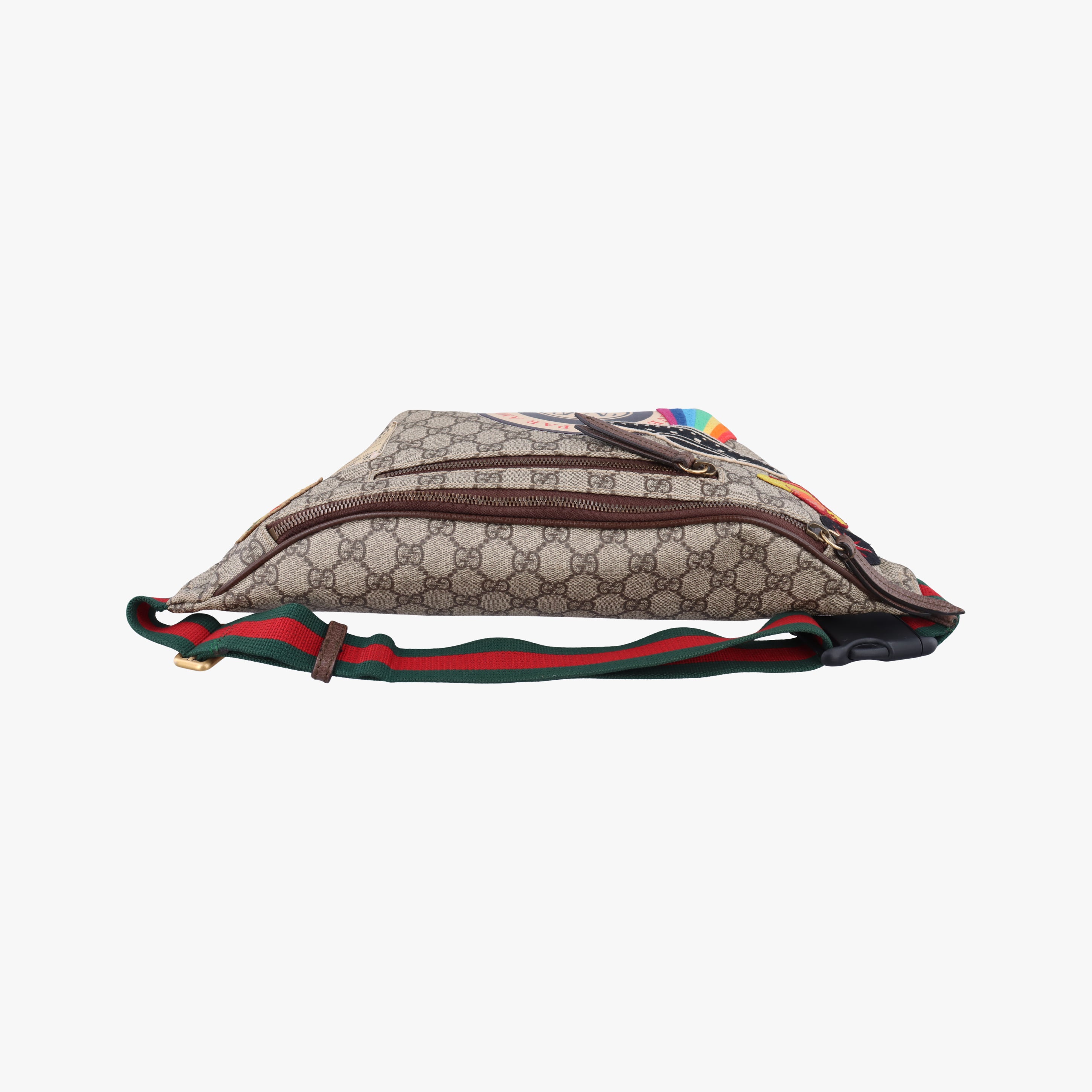 Pre-owned Gucci GG Supreme Courrier Brown×multicolor PVC coated canvas 529711 bum bag/waist bag | stylenewstar