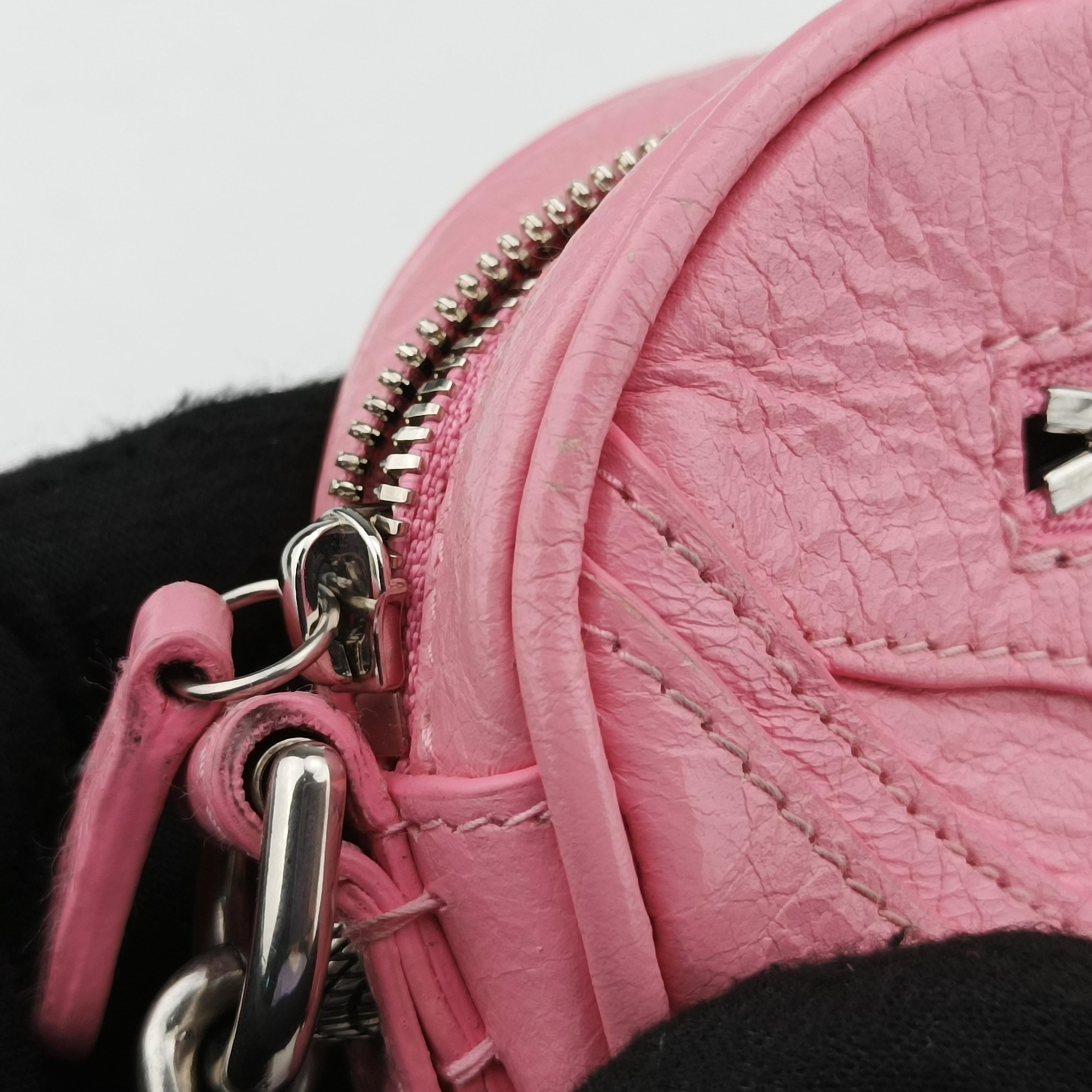 Pre-owned Balenciaga Le Cagole Heart Mini Pink lambskin  shoulderbag | stylenewstar