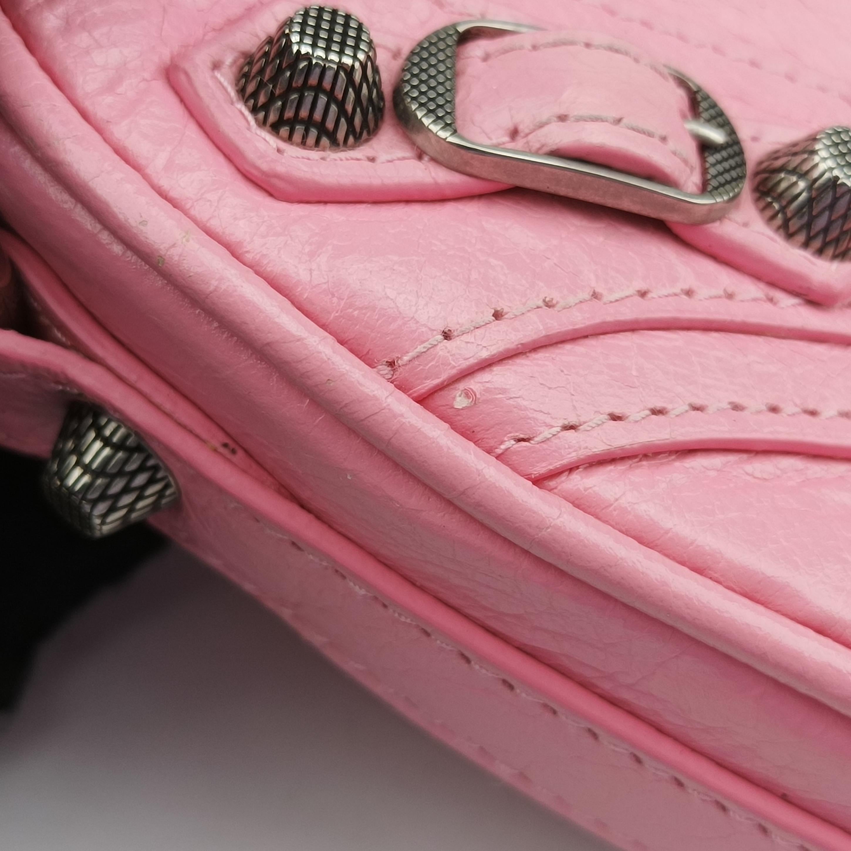 Pre-owned Balenciaga Le Cagole Heart Mini Pink lambskin  shoulderbag | stylenewstar