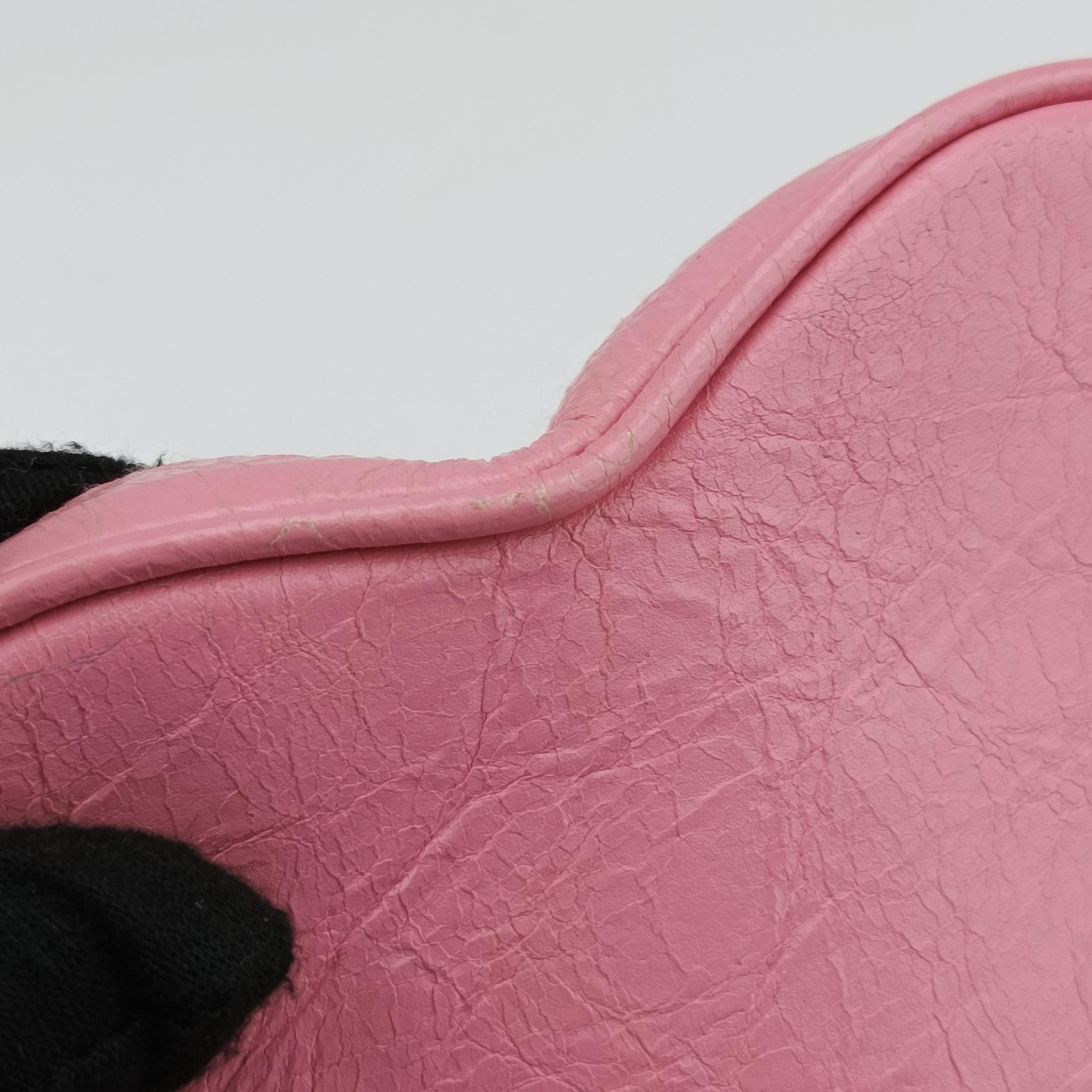 Pre-owned Balenciaga Le Cagole Heart Mini Pink lambskin  shoulderbag | stylenewstar