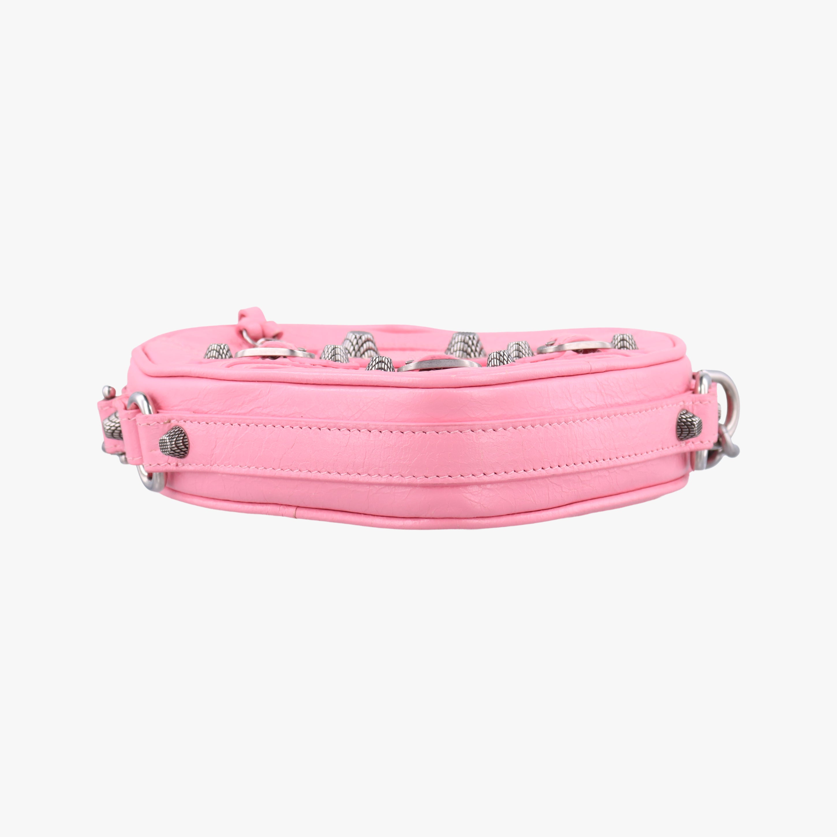 Pre-owned Balenciaga Le Cagole Heart Mini Pink lambskin  shoulderbag | stylenewstar