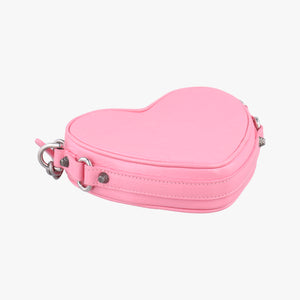Pre-owned Balenciaga Le Cagole Heart Mini Pink lambskin  shoulderbag | stylenewstar