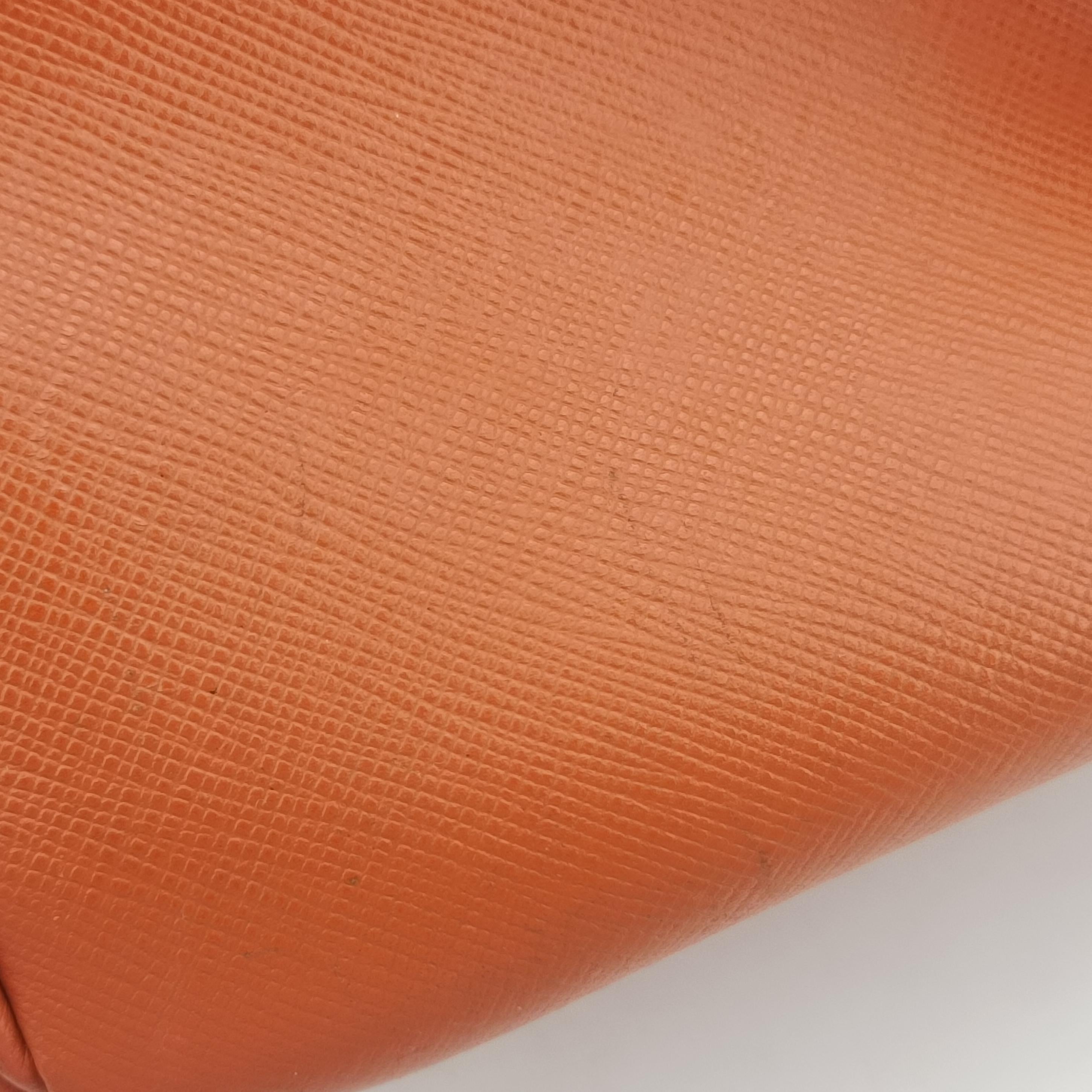 Pre-owned Prada Galleria Orange SAFFIANO Leather BN2274 shoulderbag | stylenewstar