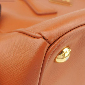 Pre-owned Prada Galleria Orange SAFFIANO Leather BN2274 shoulderbag | stylenewstar