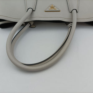 Secondhand Prada Double Cuir White SAFFIANO Leather BN2755 handbag | stylenewstar