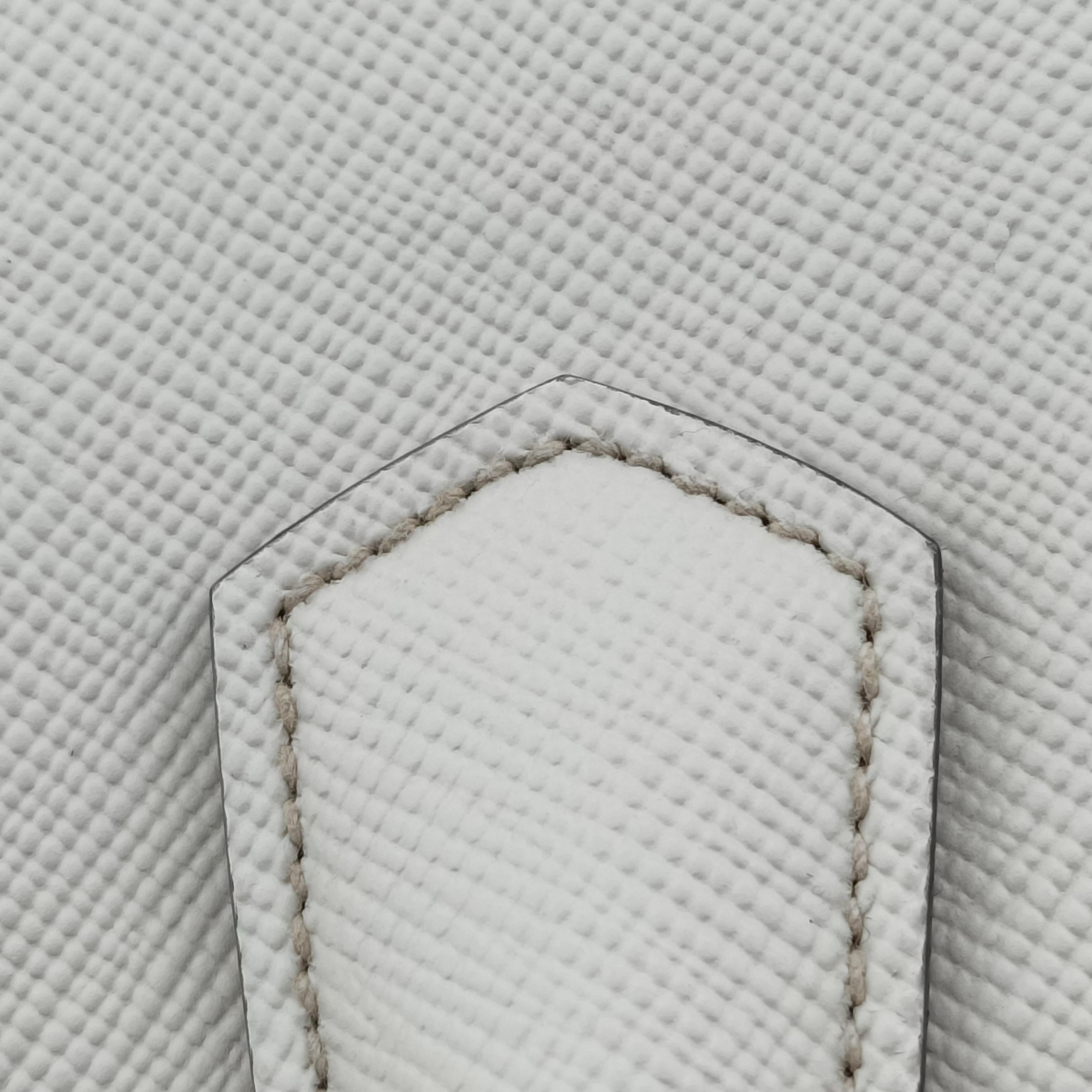 Secondhand Prada Double Cuir White SAFFIANO Leather BN2755 handbag | stylenewstar