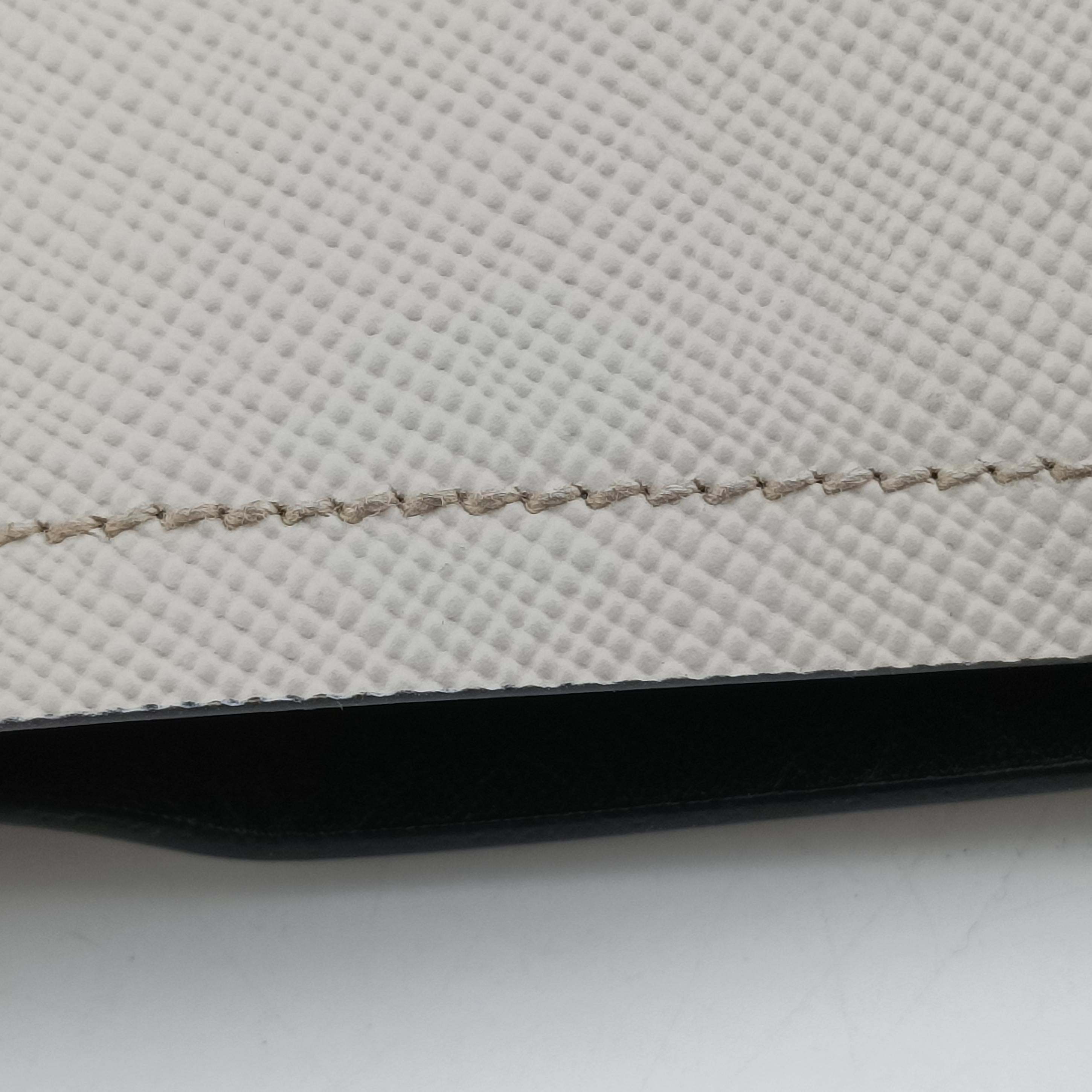 Secondhand Prada Double Cuir White SAFFIANO Leather BN2755 handbag | stylenewstar