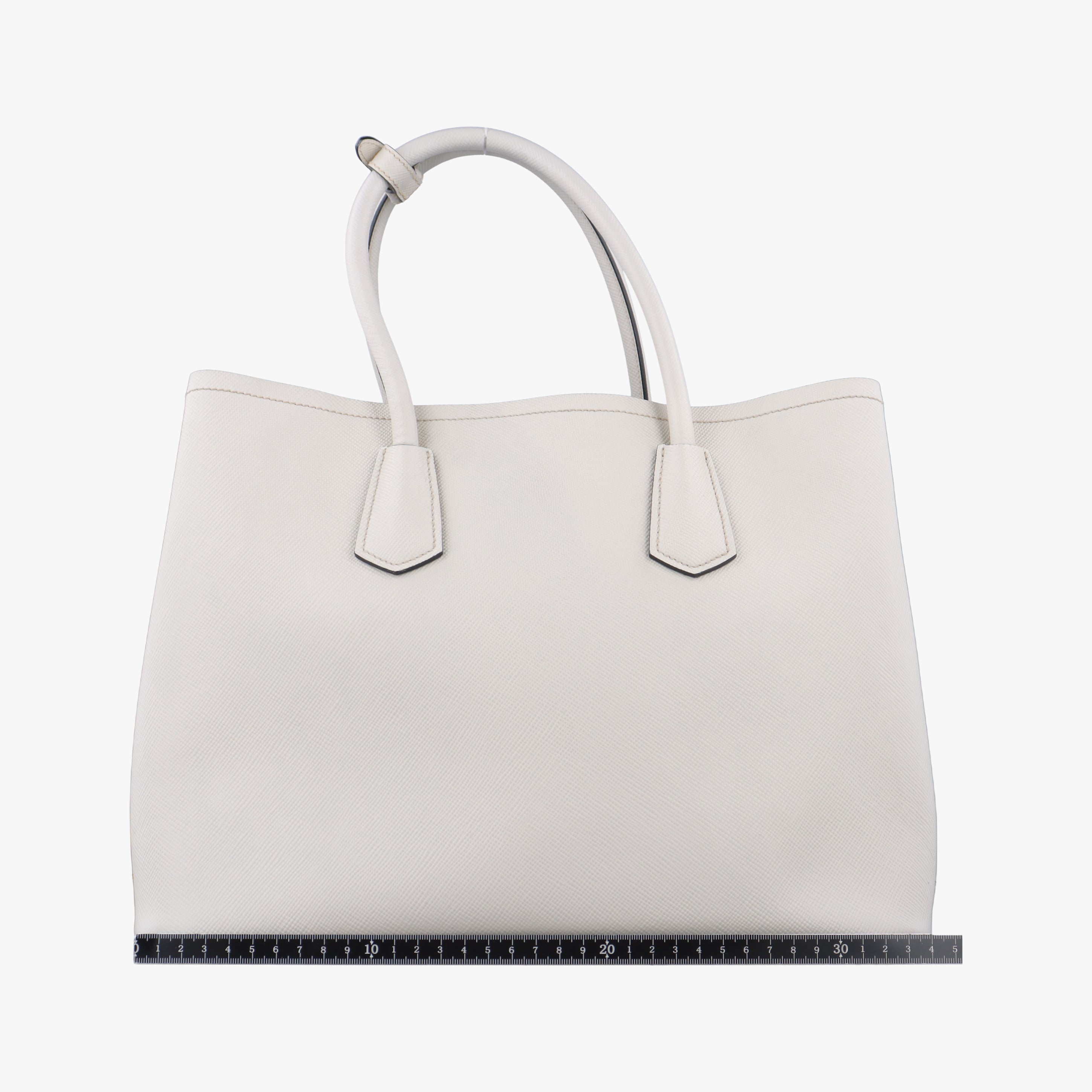 Secondhand Prada Double Cuir White SAFFIANO Leather BN2755 handbag | stylenewstar