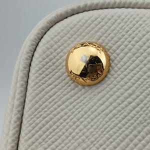 Secondhand Prada Double Cuir White SAFFIANO Leather BN2755 handbag | stylenewstar