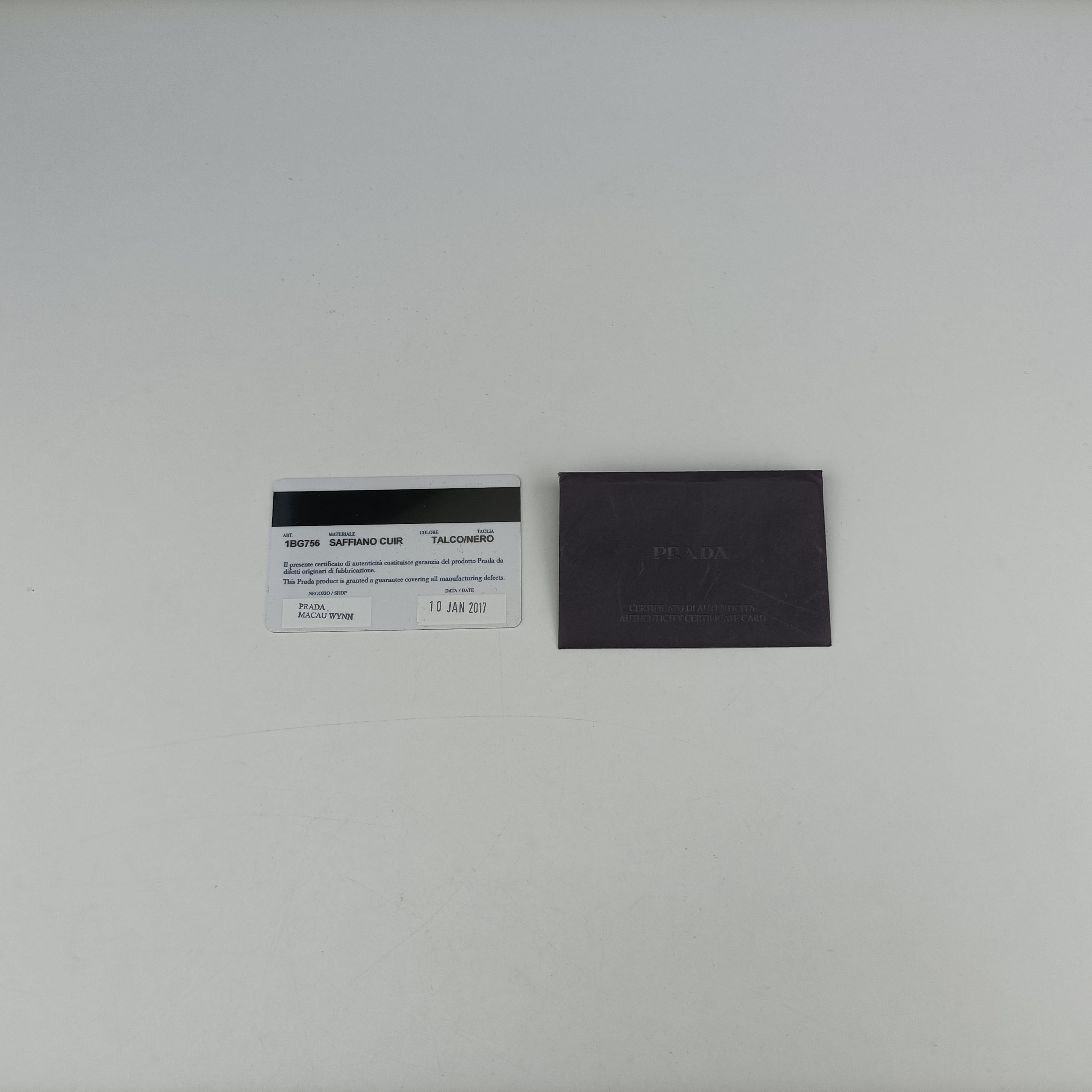 Secondhand Prada Double Cuir White SAFFIANO Leather BN2755 handbag | stylenewstar