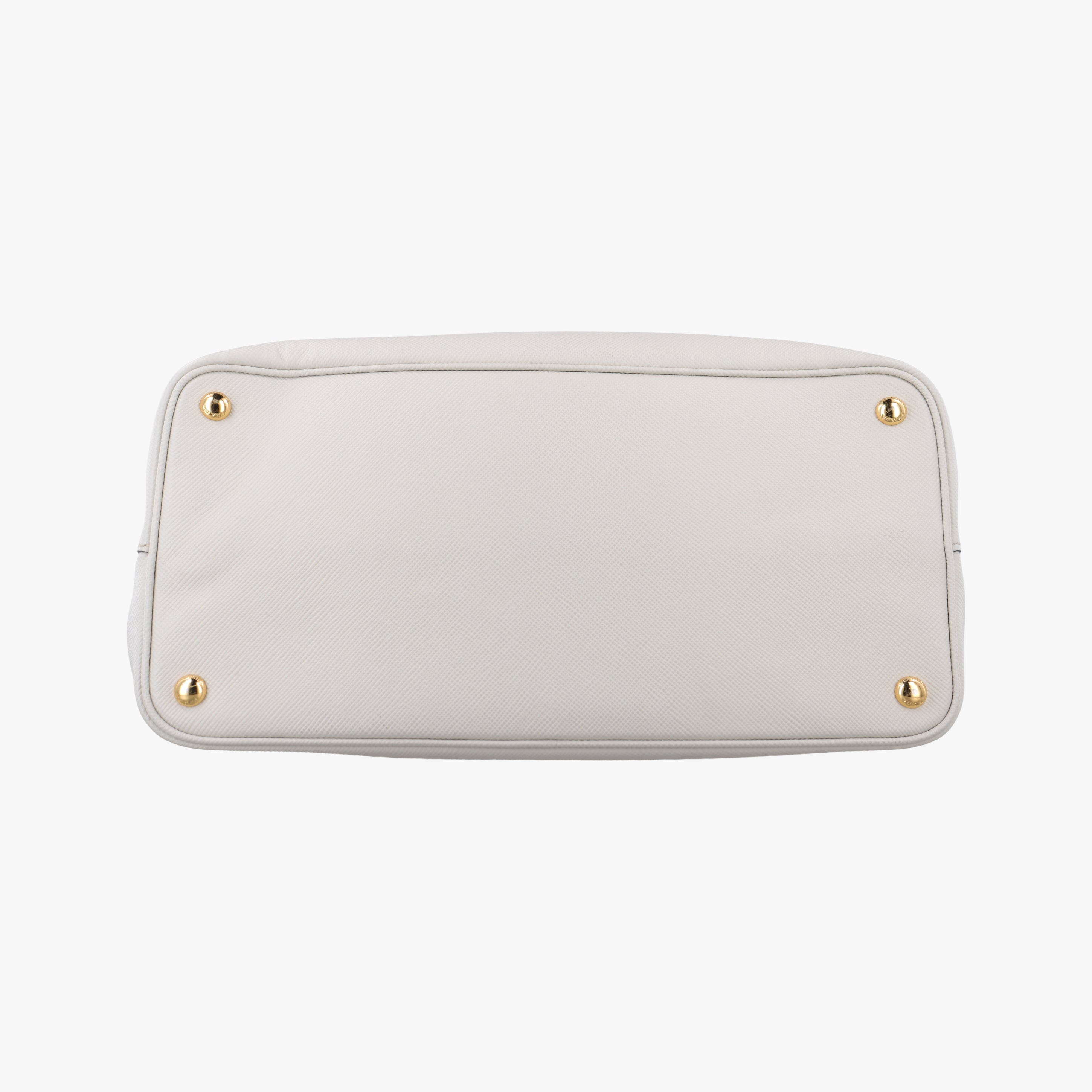 Secondhand Prada Double Cuir White SAFFIANO Leather BN2755 handbag | stylenewstar