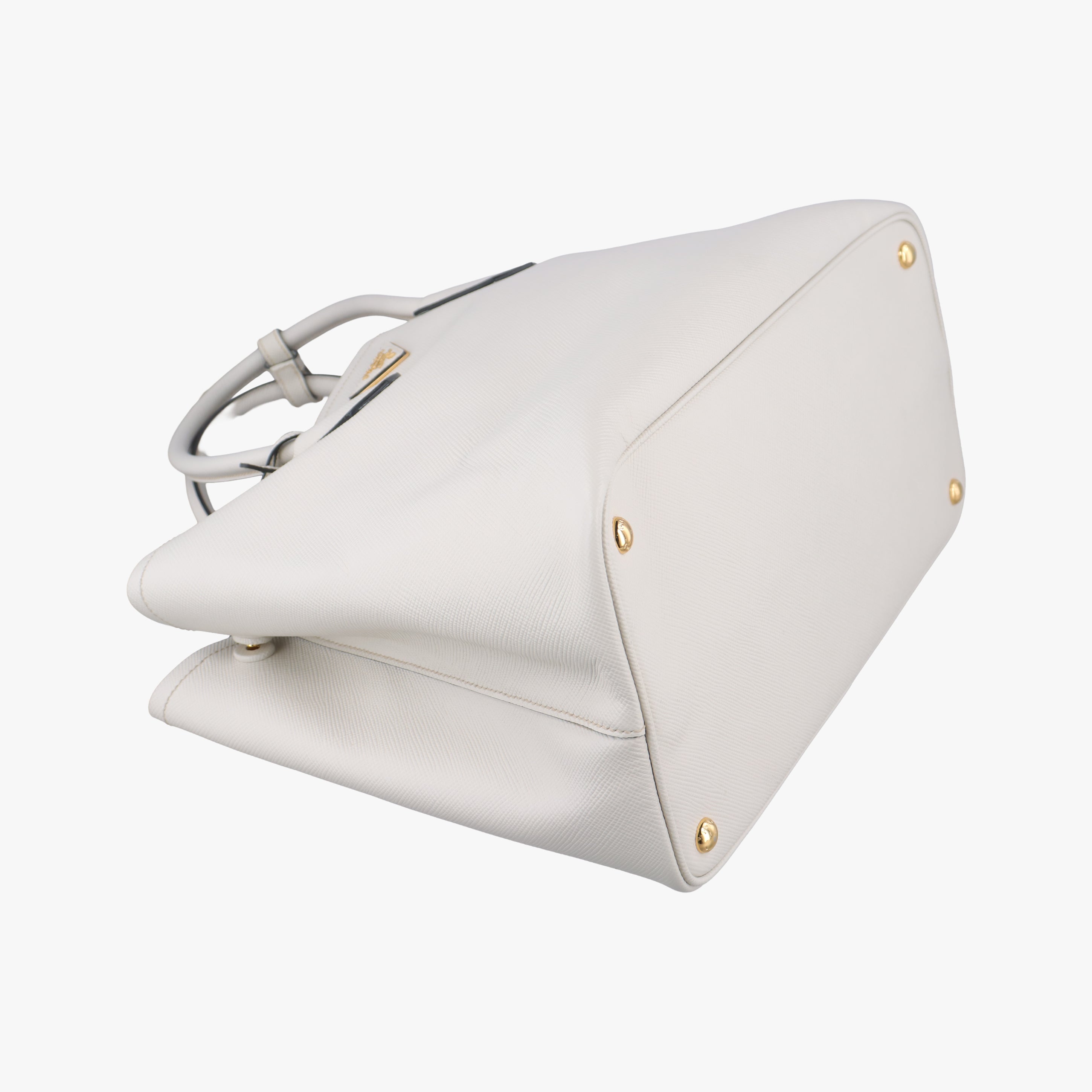 Secondhand Prada Double Cuir White SAFFIANO Leather BN2755 handbag | stylenewstar