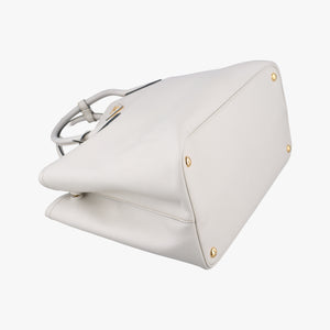 Secondhand Prada Double Cuir White SAFFIANO Leather BN2755 handbag | stylenewstar